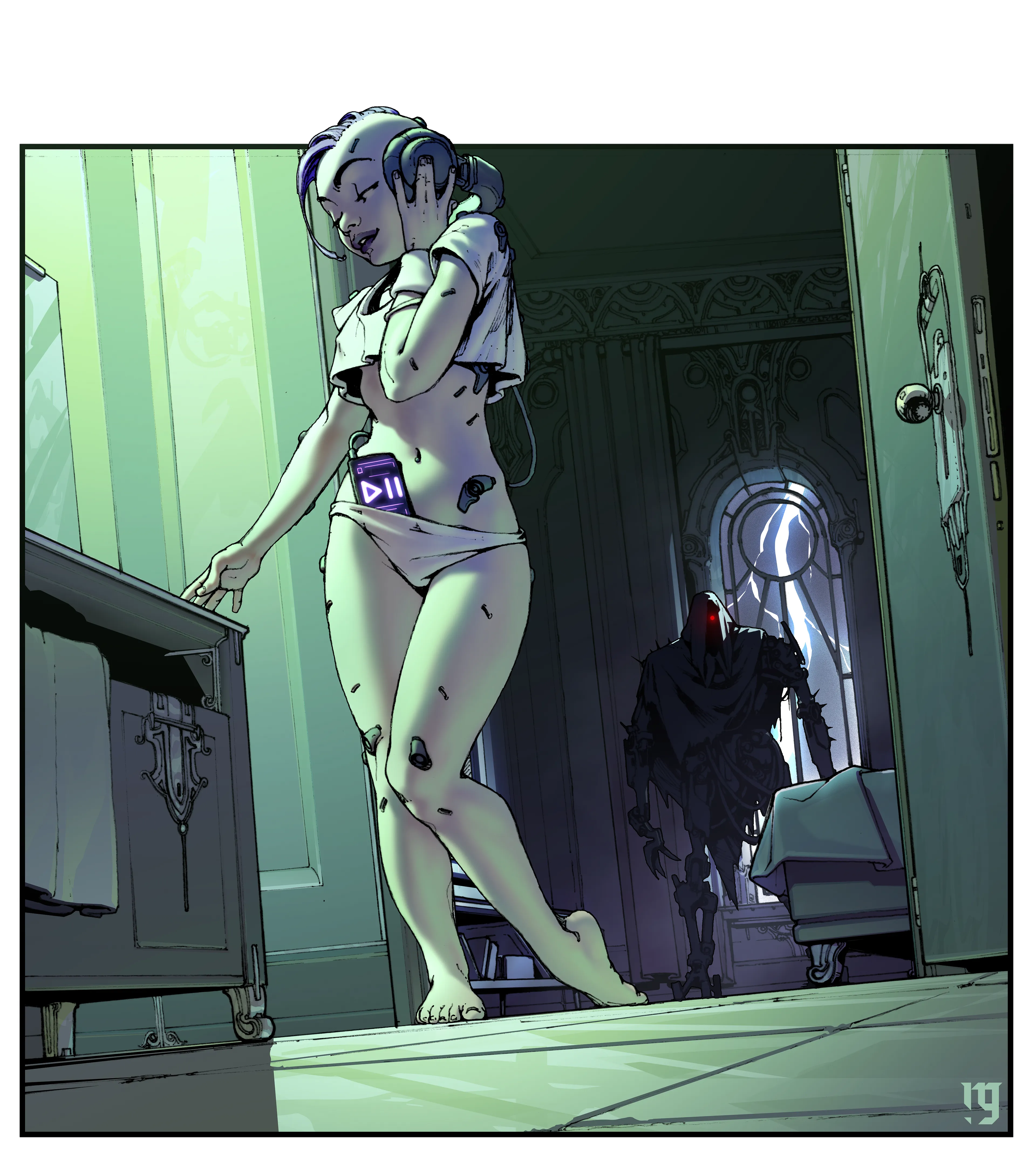1 x 1---------------------------------------                                                                                                                                                
Panel Two of Three Panels-------------------------------------------------------
Script: Tony Fabro----------------------------------------------------
Art: Nikolay Georgiev-------------------------------------
Webcomic: @threepanelcrimes---