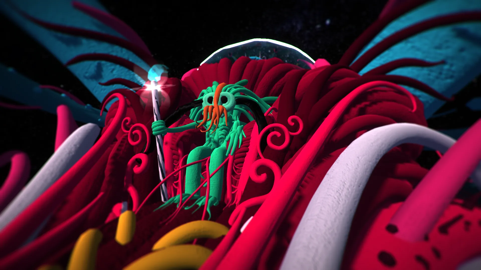 A mysterious space fairing collector of anomalies and strays.

This package includes:
• Access to a unique URL to explore the 3D sculpture on screen (try to find all the hidden space bugs)
• Exported 3D files for use in any screen based or VR project (FBX, glTF) or even 3D printing if you're feeling brave.
• Hand written personal message of your choice hidden in the artwork
• Video NFT with bespoke audio by Sigil, as shown.