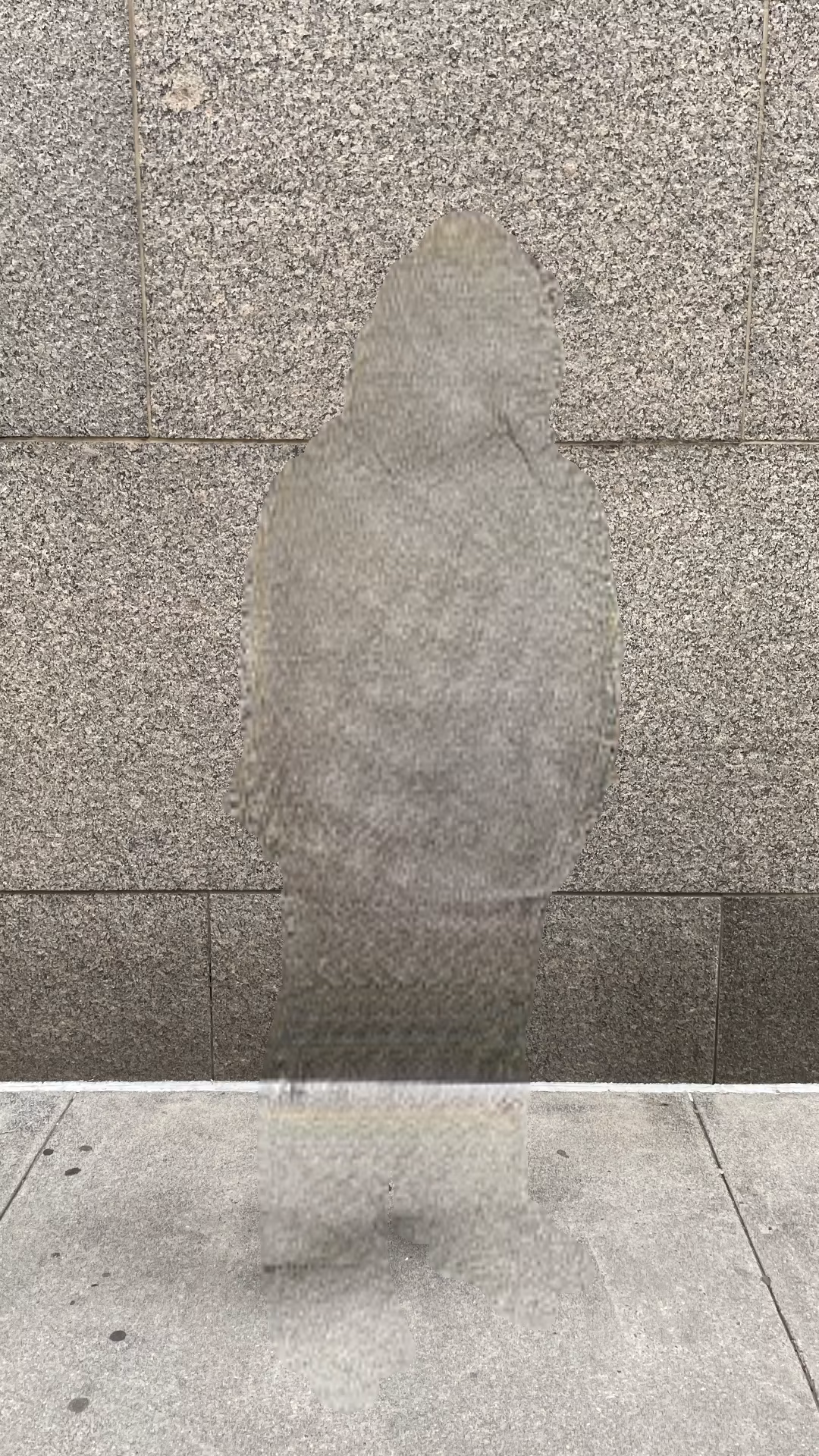 This work is part of the series 'Nude study' in which I record images with the Bye Bye Camera — an app I created. The mobile application uses neural networks to erase humans from pictures, but the camera maintains human traces. I compare these visual traces to surreal artifacts of a speculative scenario that is post-human. 