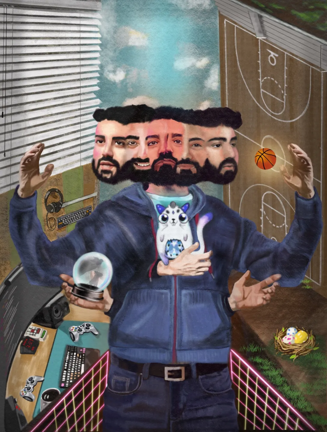 Panter Xhita x Coindesk / ... / CoinDesk's Most Influential 2021 Portrait of Roham Gharegozlou. / ... / I usually write a little about the piece in this section. But for this particular one, I think the most appropriate thing is to deliver a warm thank you. / Builders, you are the main reason this space exists. So thank you. / Thank you for your out of the ordinary ability to multitask. Thank you for your unstoppable desire. Thank you for helping build the foundations of this place. A place where artists like me had and have the chance of completely changing their own lives. / Having said that, I hope this work speaks for itself about one particular and tireless builder, Roham Gharegozlou.
