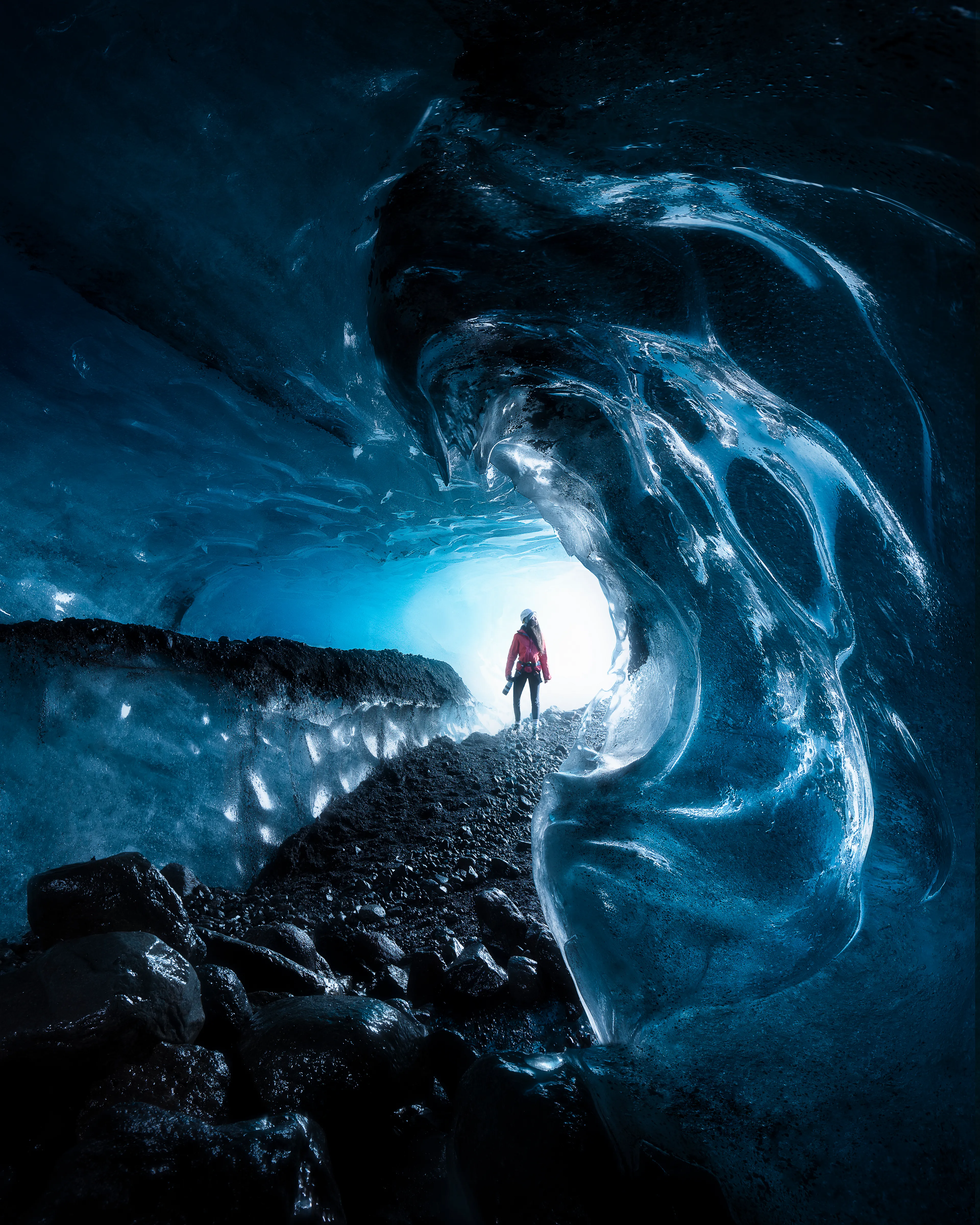 Blue diamonds dying in beauty. But beauty numbs the pain.
As these ancestors melt, blue chambers appear.
Here today, gone tomorrow. Hard ice to hard truth. Those who see, close their eyes. The final chapter of human excuses. Remember them when they are gone. Glaciers are the nameless and the forgotten. They carved their way through the mountains and valleys, long ago. Along with it, us the ephemeral passenger. Moments blurred in time to a nondescript end.
Glacier lifespan mirrors human life. Only Earth will remember them when they are gone.



