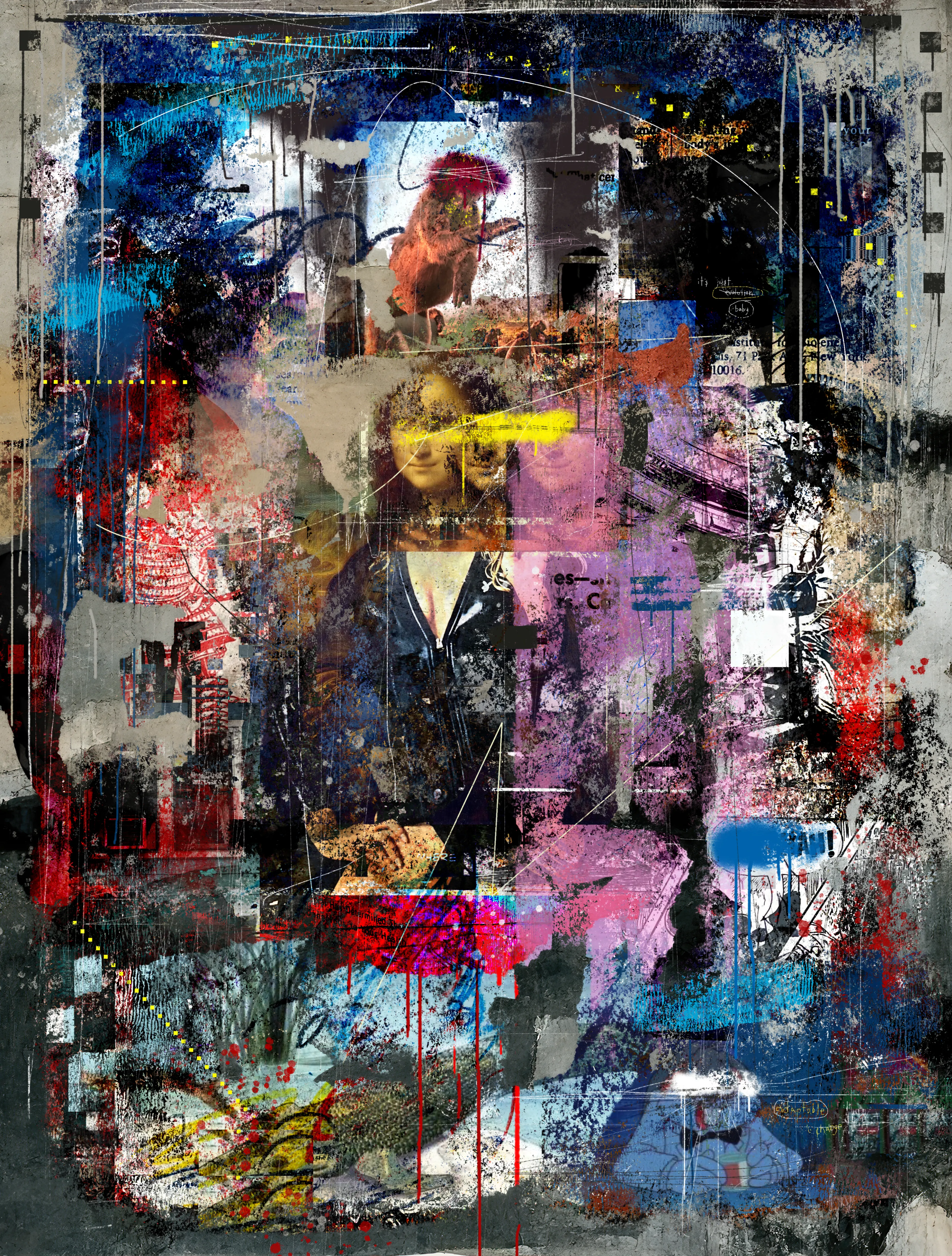 it's just evolution baby | digital painting + mixed media | 2022  
