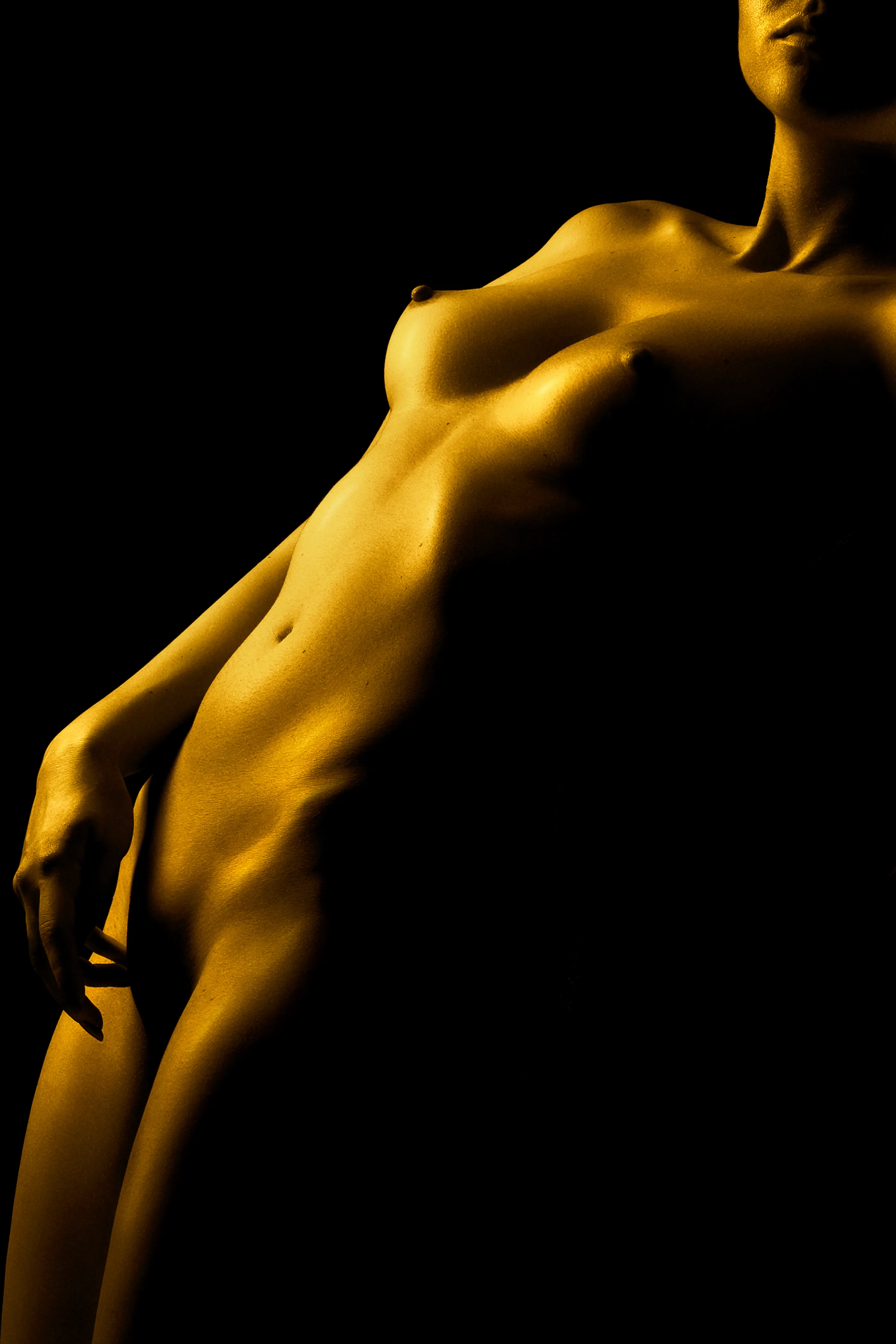 golden nude art photography