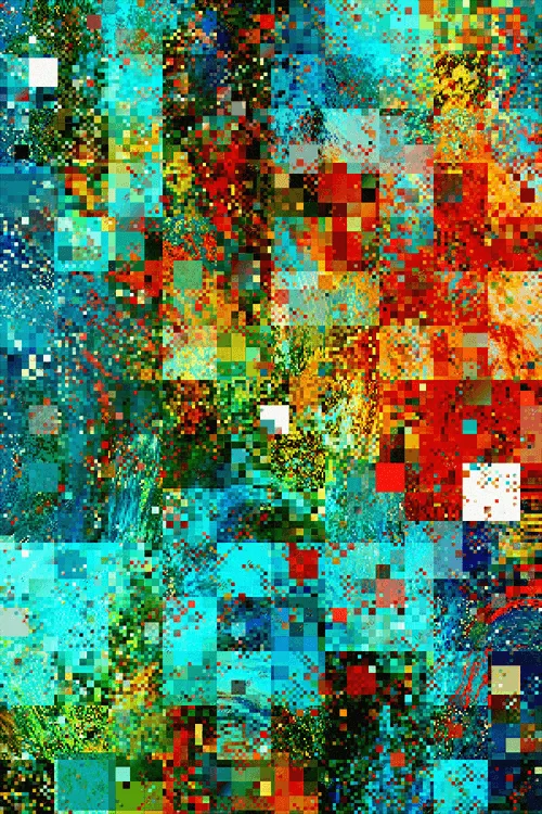 <p>Tyler Boswell’s “Metamosaic” delves into the concept of relativity, emphasizing how our understanding of objects hinges upon their relationships with other elements — whether through neighboring units, contrasting scale references, or familiar counterparts. The interplay of comparisons like these provides a comforting comprehension of a entity’s essence, even while it may appear functionally indecipherable.</p>
<p>“Metamosaic” specifically takes inspiration from the widespread use of squares in breaking down spatial contexts, where the use of blocks, pixels, and varying units of measurement adeptly mediate discrepancies between scales and contents. Whether recalling human-made divisions of land, digital screens, cartography, or tilework, this series celebrates the precision of the grid and the hidden complexity of underlying detail it can contain. It suggests an uncharted world within each composition, one that’s a minuscule yet indispensable fragment of something vast and incomprehensible. Patterns may lurk within every piece, even as their origins seem random and boundless. At its essence, this is an abstracted exploration of contrasting units whose randomness is accentuated so far that they ultimately highlight the profound similarity and unity that transcends vastly differing scales.</p>