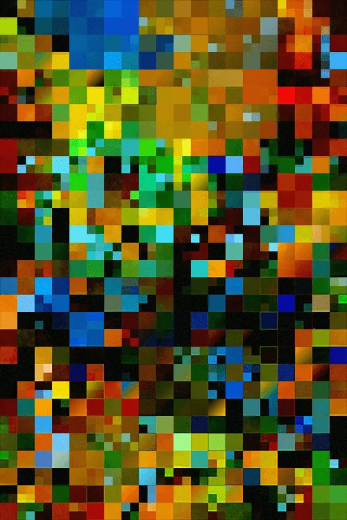 <p>Tyler Boswell’s “Metamosaic” delves into the concept of relativity, emphasizing how our understanding of objects hinges upon their relationships with other elements — whether through neighboring units, contrasting scale references, or familiar counterparts. The interplay of comparisons like these provides a comforting comprehension of a entity’s essence, even while it may appear functionally indecipherable.</p>
<p>“Metamosaic” specifically takes inspiration from the widespread use of squares in breaking down spatial contexts, where the use of blocks, pixels, and varying units of measurement adeptly mediate discrepancies between scales and contents. Whether recalling human-made divisions of land, digital screens, cartography, or tilework, this series celebrates the precision of the grid and the hidden complexity of underlying detail it can contain. It suggests an uncharted world within each composition, one that’s a minuscule yet indispensable fragment of something vast and incomprehensible. Patterns may lurk within every piece, even as their origins seem random and boundless. At its essence, this is an abstracted exploration of contrasting units whose randomness is accentuated so far that they ultimately highlight the profound similarity and unity that transcends vastly differing scales.</p>