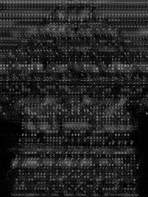 <p>With their collaboration “Cuneiform,” Presstube and bzor daydreamed about language as a natural secretion of intelligence – “an extrusion of information squirting through the universal aperture of lived experience.” They imagined this intelligence as something alive, something that grows from us rather than something invented by us. To make this piece, the two artists looked towards the masters of various “types” of language for inspiration — from Beethoven’s labored-over manuscripts to Sumerian clay tablets, Cy Twombly’s emotionally charged marks, Wolfram’s automata fever dream, ocellated lizard skin and octopus chromatophores. Each of these languages is an equal embodiment of their own truth, and a codification of what we all share.</p>