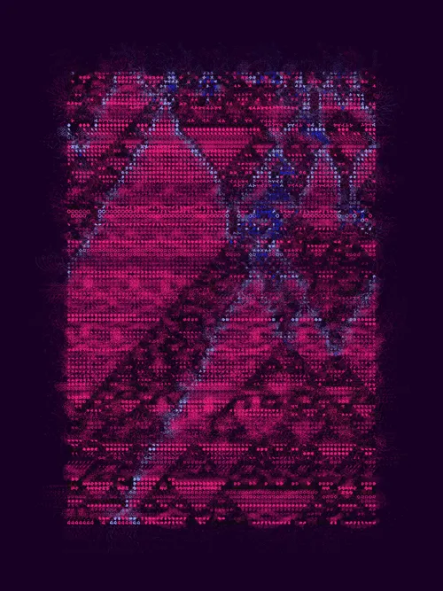 <p>With their collaboration “Cuneiform,” Presstube and bzor daydreamed about language as a natural secretion of intelligence – “an extrusion of information squirting through the universal aperture of lived experience.” They imagined this intelligence as something alive, something that grows from us rather than something invented by us. To make this piece, the two artists looked towards the masters of various “types” of language for inspiration — from Beethoven’s labored-over manuscripts to Sumerian clay tablets, Cy Twombly’s emotionally charged marks, Wolfram’s automata fever dream, ocellated lizard skin and octopus chromatophores. Each of these languages is an equal embodiment of their own truth, and a codification of what we all share.</p>