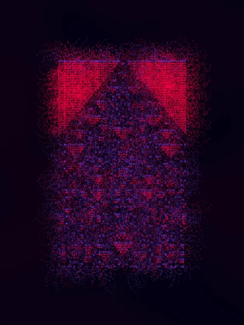 <p>With their collaboration “Cuneiform,” Presstube and bzor daydreamed about language as a natural secretion of intelligence – “an extrusion of information squirting through the universal aperture of lived experience.” They imagined this intelligence as something alive, something that grows from us rather than something invented by us. To make this piece, the two artists looked towards the masters of various “types” of language for inspiration — from Beethoven’s labored-over manuscripts to Sumerian clay tablets, Cy Twombly’s emotionally charged marks, Wolfram’s automata fever dream, ocellated lizard skin and octopus chromatophores. Each of these languages is an equal embodiment of their own truth, and a codification of what we all share.</p>