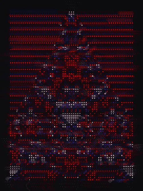 <p>With their collaboration “Cuneiform,” Presstube and bzor daydreamed about language as a natural secretion of intelligence – “an extrusion of information squirting through the universal aperture of lived experience.” They imagined this intelligence as something alive, something that grows from us rather than something invented by us. To make this piece, the two artists looked towards the masters of various “types” of language for inspiration — from Beethoven’s labored-over manuscripts to Sumerian clay tablets, Cy Twombly’s emotionally charged marks, Wolfram’s automata fever dream, ocellated lizard skin and octopus chromatophores. Each of these languages is an equal embodiment of their own truth, and a codification of what we all share.</p>