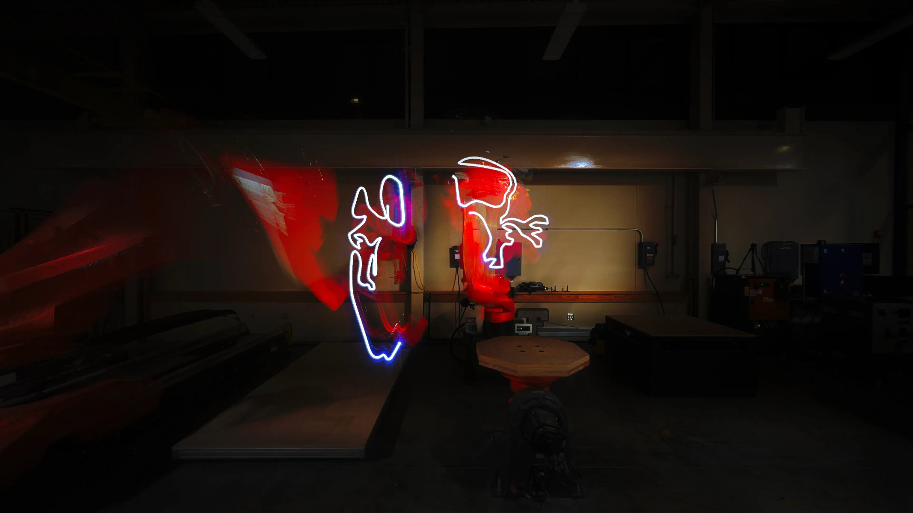 Art vs. Code — 1/1s presents 29 unique one-of-one works born from Parin Heidari’s ambidextrous practice, translated into robotic choreography with the Hi-DARS Lab. Each piece captures a distinct moment in the gesture-to-light process. “Art vs. Code” #29 has been accessioned into the Museum of Art + Light’s Permanent Collection.