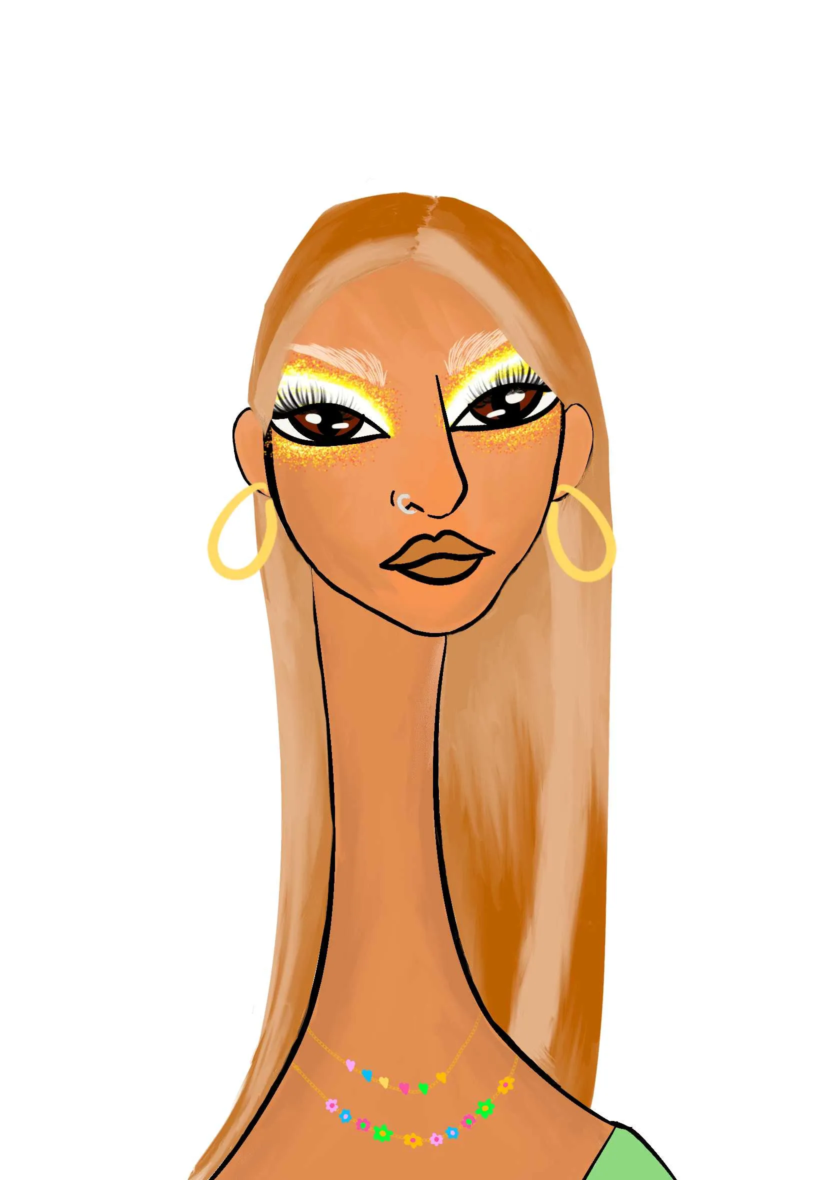 This Long Neckie Lady #1290 is a fine art, hand drawn, computer generated collectible out of 3333 diverse females created by 12-year-old digital artist Nyla Hayes. Each Long Neckie features an elongated neck that is inspired by Nyla’s favorite dinosaur, the brontosaurus. Nyla has collaborated her signature long Neckie collection with Andi Rutz, using Computer Generation to create 3333 unique ladies, with up to 101 traits, using an erc-721 contract and living on the eth blockchain.