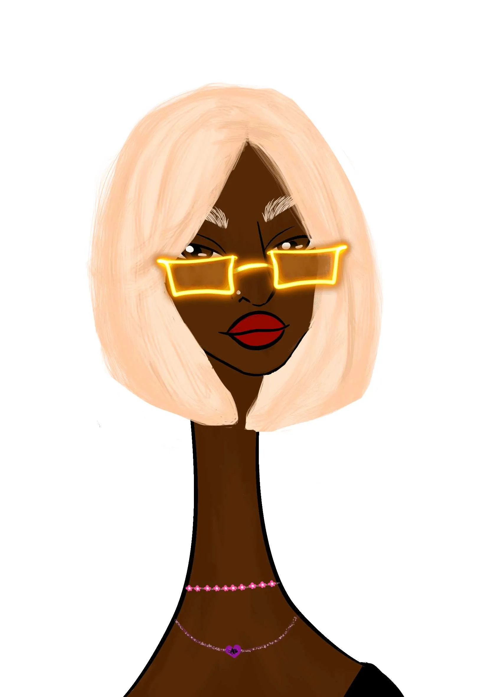 This Long Neckie Lady #40 is a fine art, hand drawn, computer generated collectible out of 3333 diverse females created by 12-year-old digital artist Nyla Hayes. Each Long Neckie features an elongated neck that is inspired by Nyla’s favorite Brown, the brontosaurus. Nyla has collaborated her signature long Neckie collection with Andi Rutz, using Computer Generation to create 3333 unique ladies, with up to 101 traits, using an erc-721 contract and living on the eth blockchain.