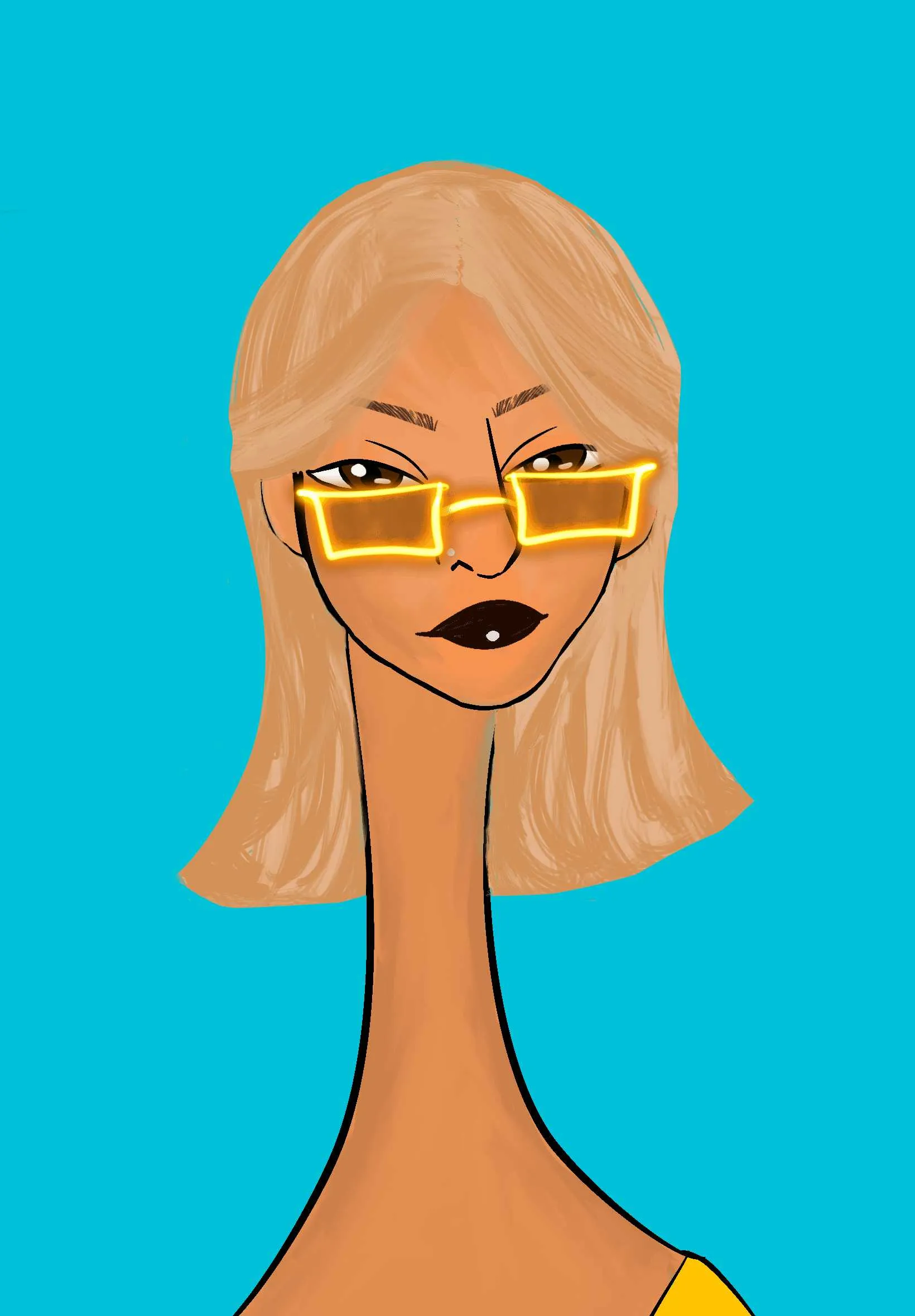 This Long Neckie Lady #3123 is a fine art, hand drawn, computer generated collectible out of 3333 diverse females created by 12-year-old digital artist Nyla Hayes. Each Long Neckie features an elongated neck that is inspired by Nyla’s favorite dinosaur, the brontosaurus. Nyla has collaborated her signature long Neckie collection with Andi Rutz, using Computer Generation to create 3333 unique ladies, with up to 101 traits, using an erc-721 contract and living on the eth blockchain.