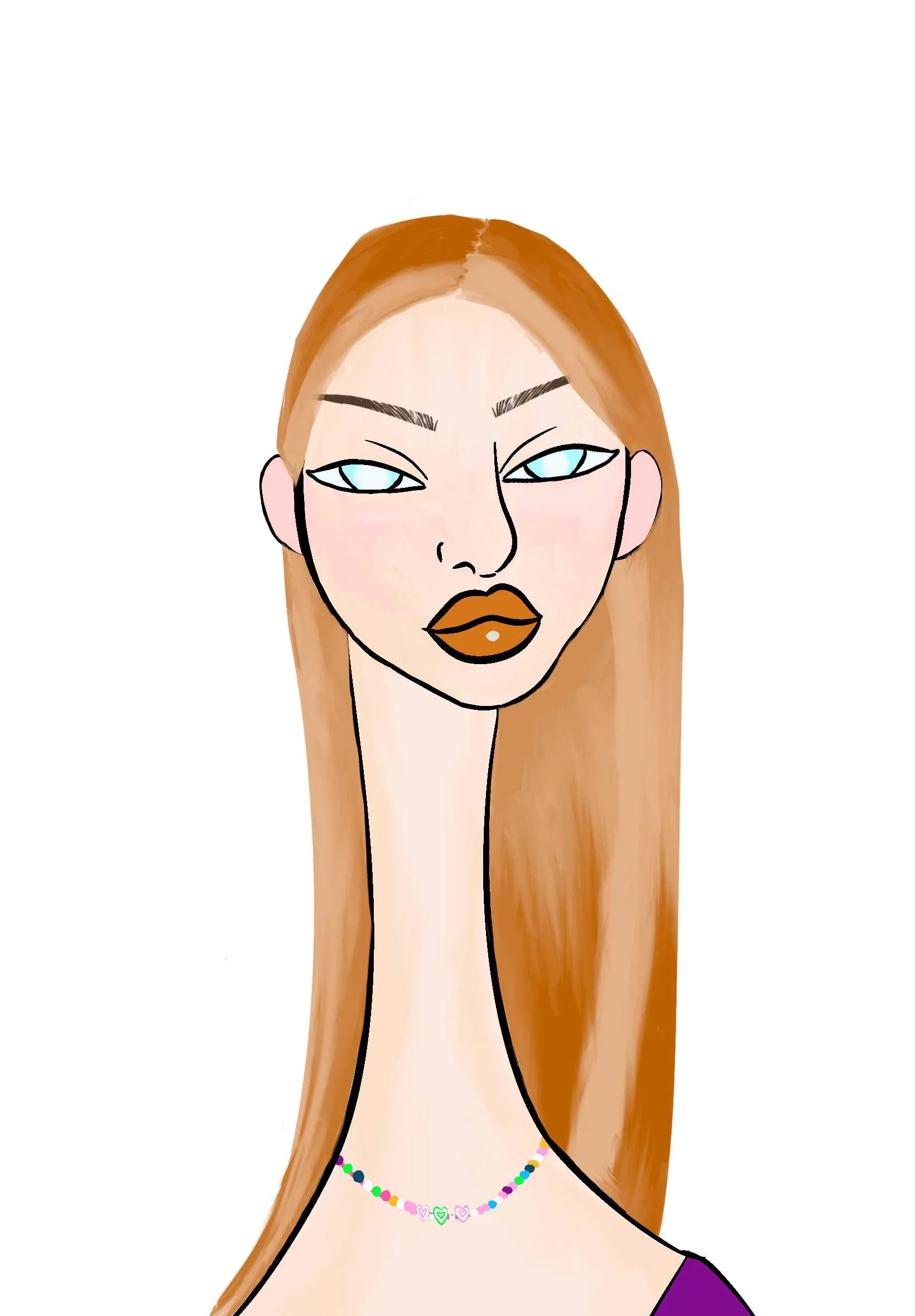 This Long Neckie Lady #71 is a fine art, hand drawn, computer generated collectible out of 3333 diverse females created by 12-year-old digital artist Nyla Hayes. Each Long Neckie features an elongated neck that is inspired by Nyla’s favorite dinosaur, the brontosaurus. Nyla has collaborated her signature long Neckie collection with Andi Rutz, using Computer Generation to create 3333 unique ladies, with up to 101 traits, using an erc-721 contract and living on the eth blockchain.