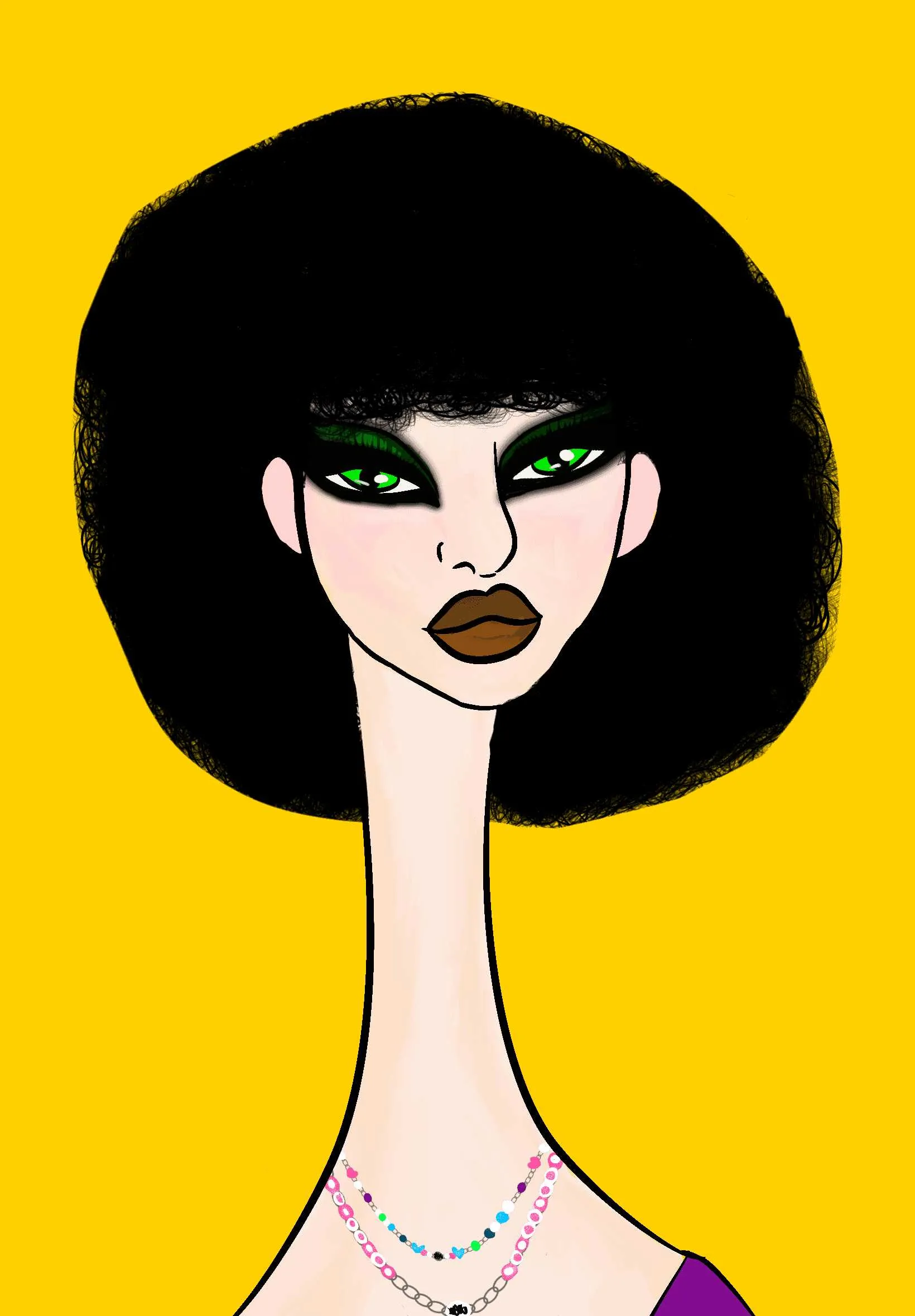 This Long Neckie Lady #3275 is a fine art, hand drawn, computer generated collectible out of 3333 diverse females created by 12-year-old digital artist Nyla Hayes. Each Long Neckie features an elongated neck that is inspired by Nyla’s favorite dinosaur, the brontosaurus. Nyla has collaborated her signature long Neckie collection with Andi Rutz, using Computer Generation to create 3333 unique ladies, with up to 101 traits, using an erc-721 contract and living on the eth blockchain.
