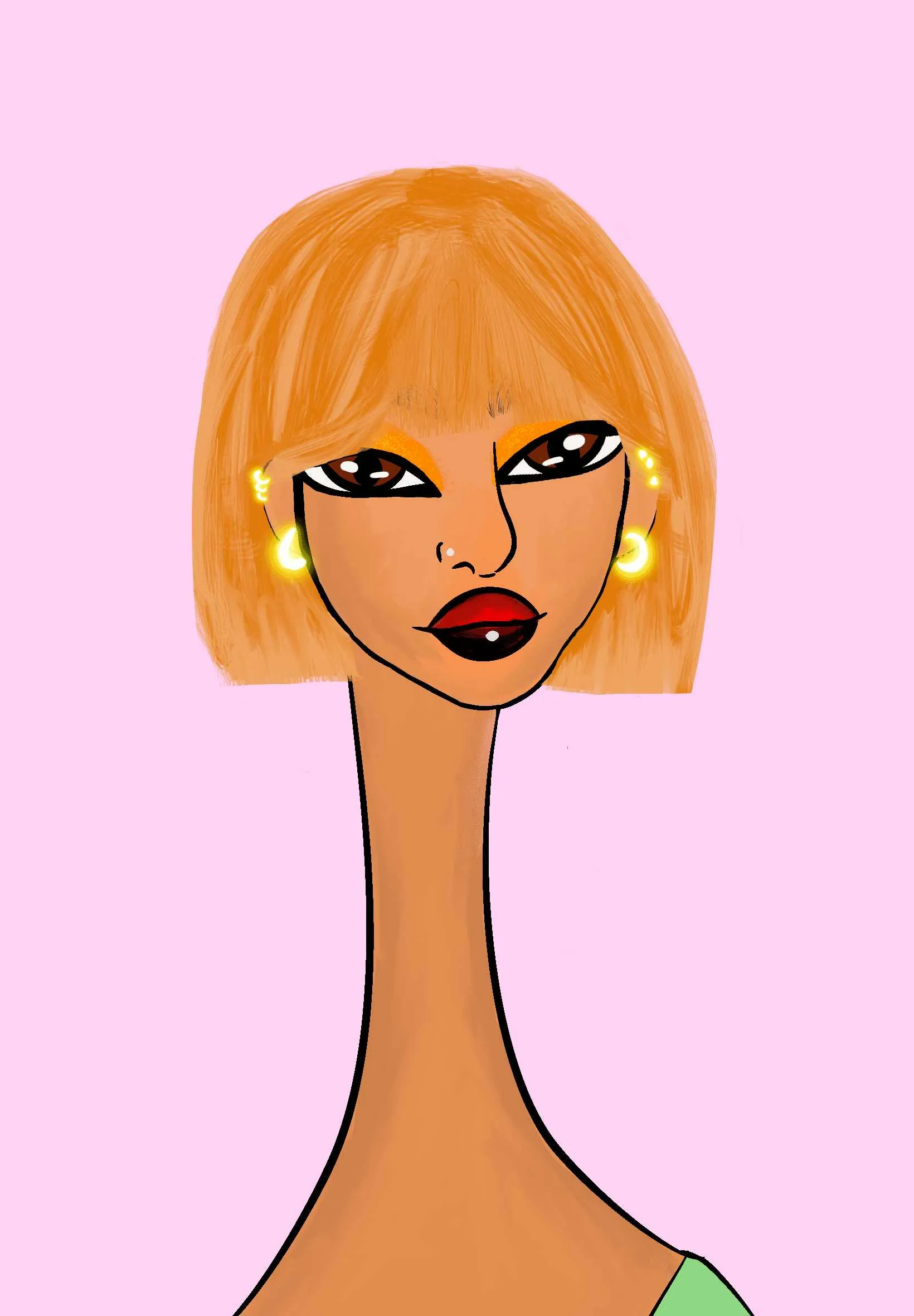 This Long Neckie Lady #63 is a fine art, hand drawn, computer generated collectible out of 3333 diverse females created by 12-year-old digital artist Nyla Hayes. Each Long Neckie features an elongated neck that is inspired by Nyla’s favorite dinosaur, the brontosaurus. Nyla has collaborated her signature long Neckie collection with Andi Rutz, using Computer Generation to create 3333 unique ladies, with up to 101 traits, using an erc-721 contract and living on the eth blockchain.