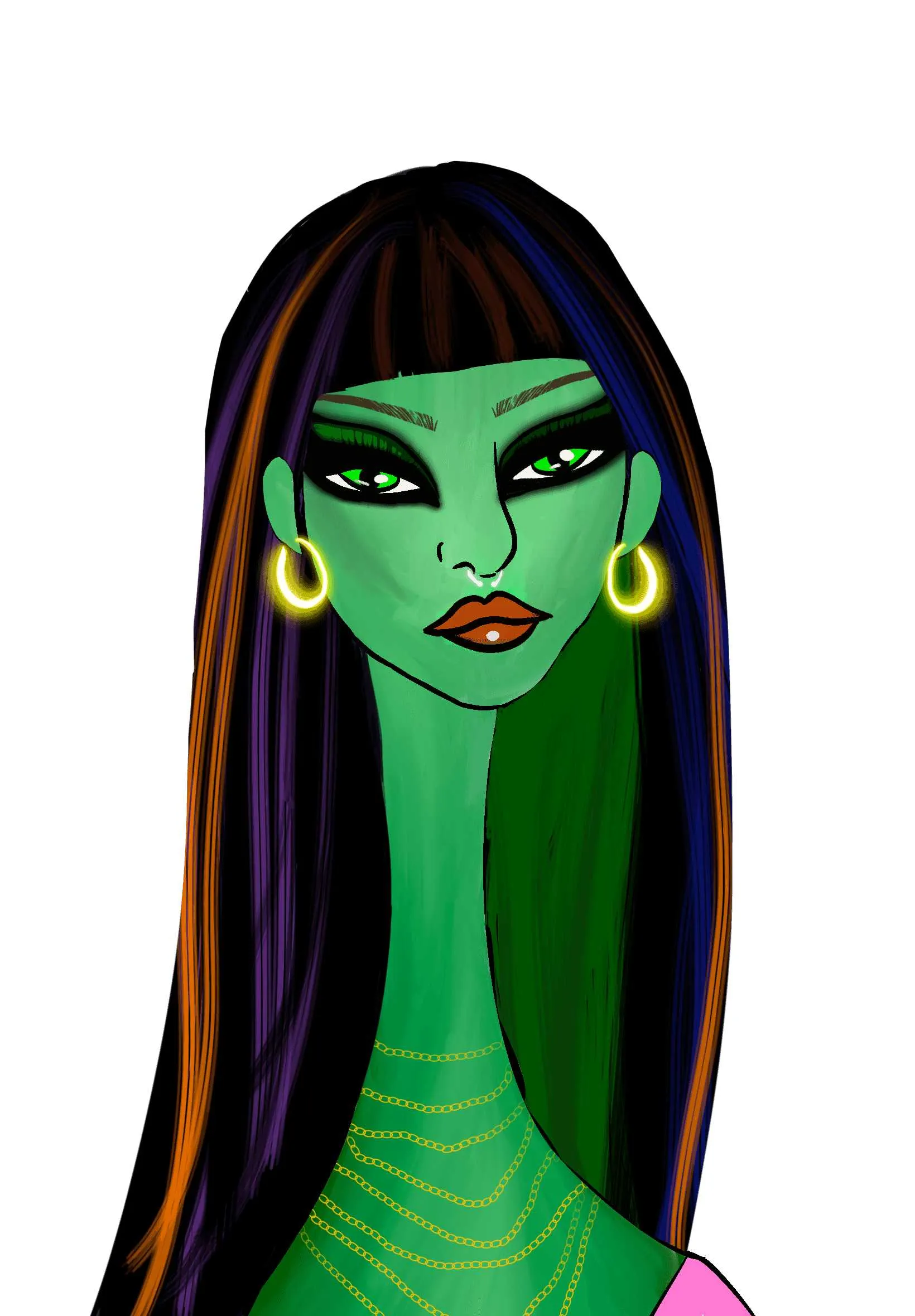 This Long Neckie Lady #978 is a fine art, hand drawn, computer generated collectible out of 3333 diverse females created by 12-year-old digital artist Nyla Hayes. Each Long Neckie features an elongated neck that is inspired by Nyla’s favorite dinosaur, the brontosaurus. Nyla has collaborated her signature long Neckie collection with Andi Rutz, using Computer Generation to create 3333 unique ladies, with up to 101 traits, using an erc-721 contract and living on the eth blockchain.