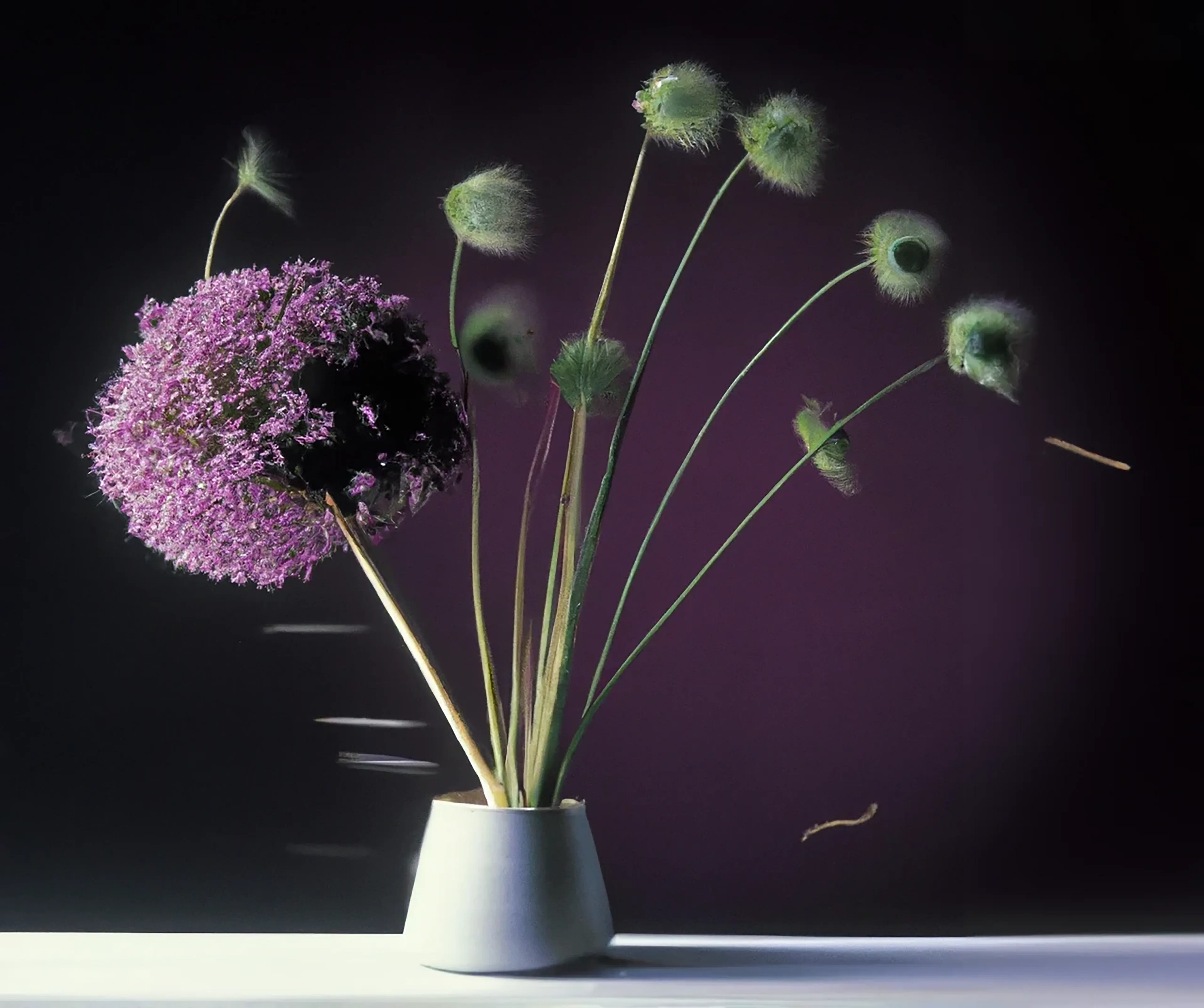 Art without flowers is unimaginable  
AI assisted studies
