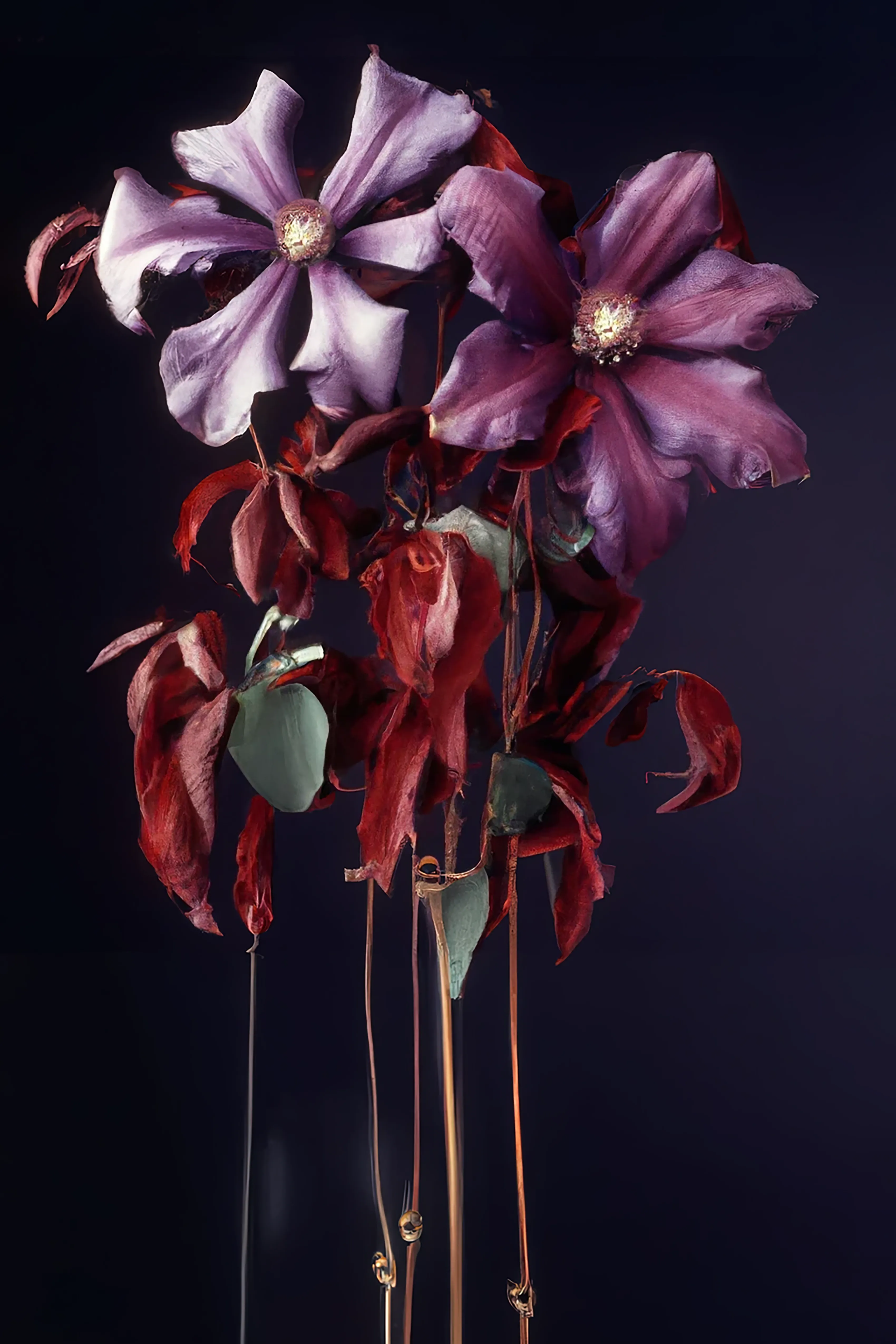 Art without flowers is unimaginable  
AI assisted studies