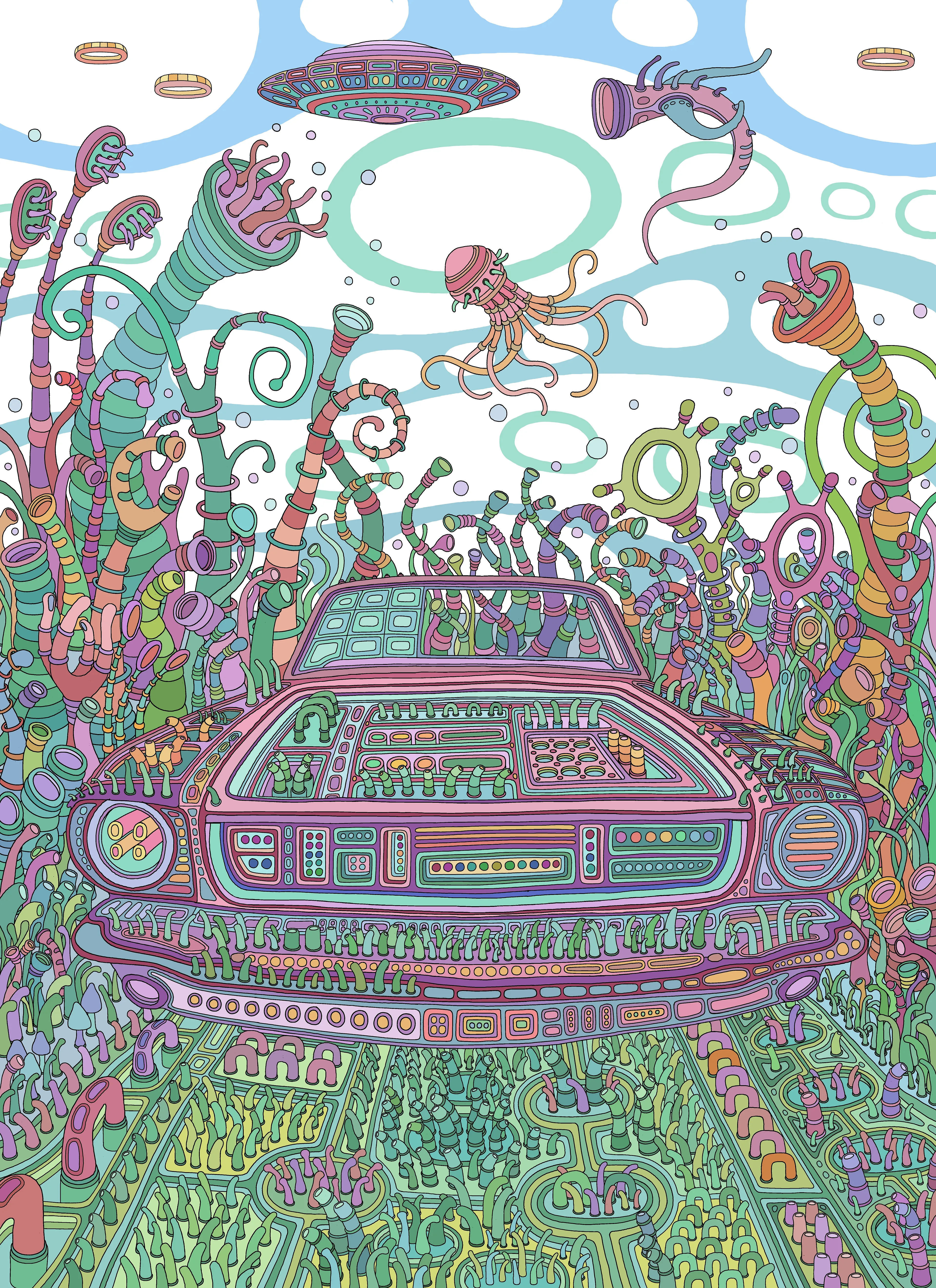 ZIONAYA

Zionaya is a reflection on past life memories, reincarnation and soul purpose. I love to hear stories of people who remember certain things from their previous lives which later are found out to have actually happened in this reality/dimension not that long before they came into this world. I’ve read a couple of instances where the person actually existed at the same time as their other self.

The car is a memory of Zionaya who explored the extraterrestrial terrain alongside her cosmic lover Zawanduya in another lifetime, in another dimension, somewhere in the future and the past. Zawanduya devotes his life to finding and expressing his love to Zionaya, leaving as many memories and clues to help them find each other in the next lifetime.