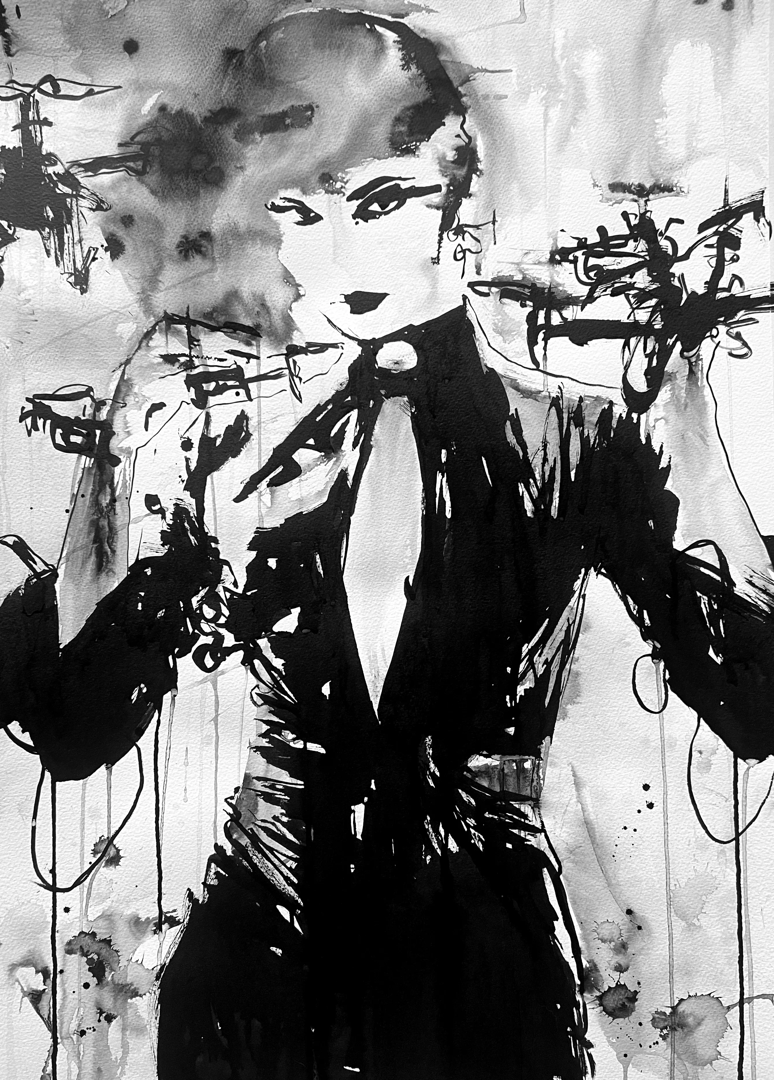 A1 Analogue Ink Drawing on paper, Miss AL Simpson, 2025.  This NFT pairs with the original ink drawing. 