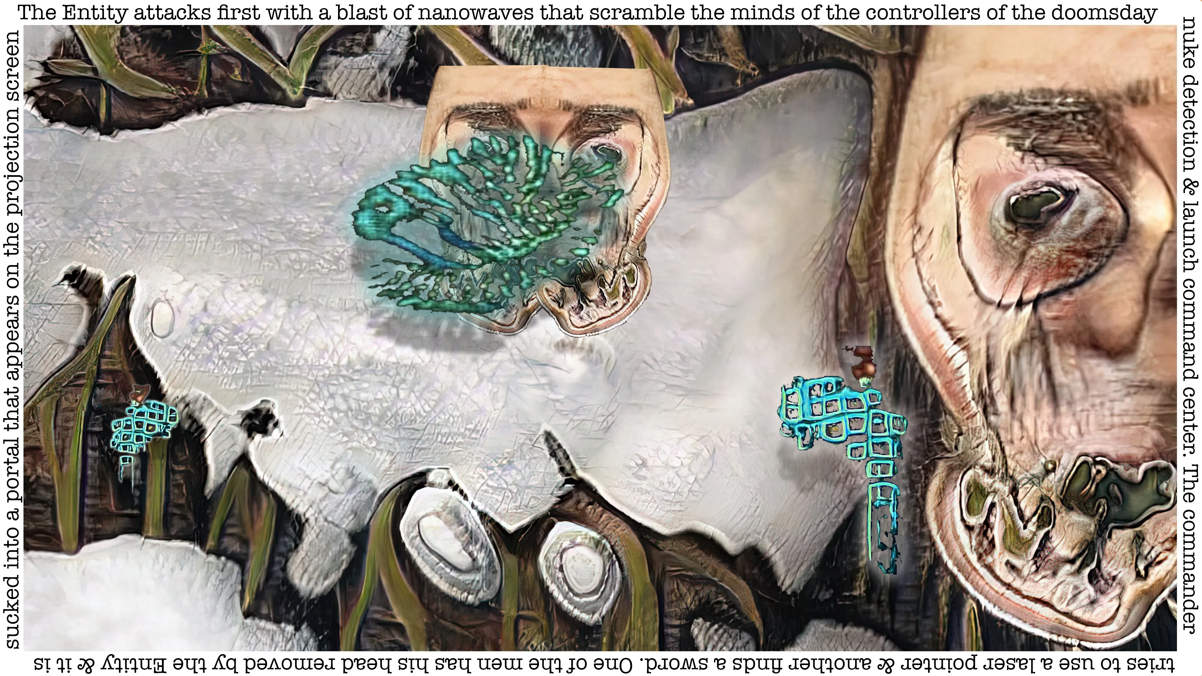 Discover the story of the SAGE Anomaly by minting new art pieces. The story is told in word and in art. Each mint reveals a part of the mystery. It is still fragmented as the timeline is still out of order and could branch in a new direction as The Entity decides how to intervene. 
Lynn the AI professor & scientist with the help of Dean's grandson, work to process the historical footage and computer tape by inventing new machine learning processes to track the progress of The Entity in their attempt to find Dean who is missing but seems to be merged with the mind of The Entity.
This is the story of first contact with Dean by The Entity.
More of the story is told at SageAnomaly.com along with a series of NFT art begun in 2018 by the artist.