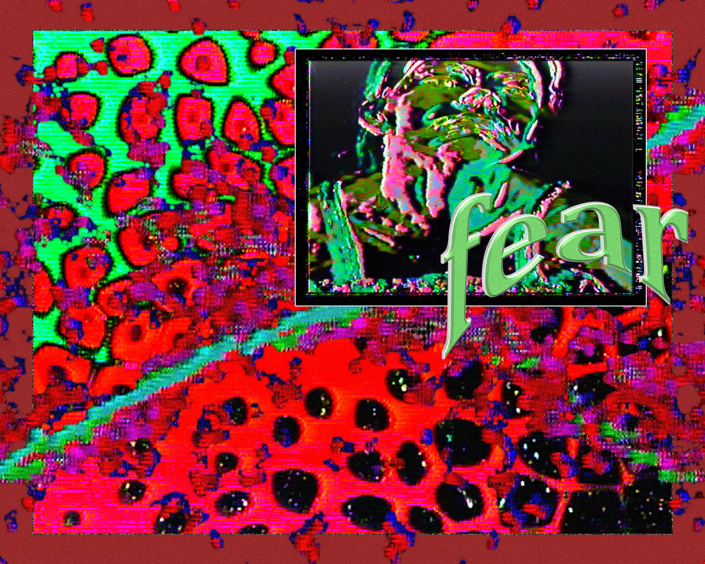 A sudden vision rushes through the mind: it might turn into a pleasant experience, grow into an annoying, recurring thought, shatter your mind into pieces, and stay there persistently. 

I want to record some of these visionary bits and record them. Analog videotapes have been used extensively to record paranormal activities. The way this technology is built gives a wide range of possibilities to document sightings of unearthly entities. 

SPECTRAL VISIONS is built from images created on analog video processing gear which allows exploring textures generated in the process of bending the video signal. I am using my own drawings and portraits as a bridge to meet the matter of spectral entities within me.