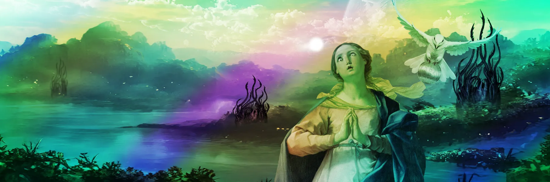 The Coterie minted their headers one by one, summoning weirdos from the past, degens from the future
and Zombies for the fortunate. Warping them in to silly colored places never visited before, multidimensional forced tourists in a legion of forever-still, panoramic dream lands. 

As we all know today, the Coterie took control of the Blue Bird Society, one header at a time. A thousand humans, opening a door to nonsense and dreams, controlling the layers of reality in a never ending work of art.