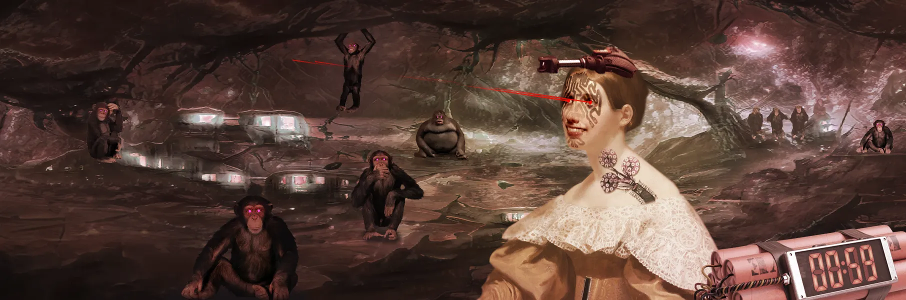 The Coterie minted their headers one by one, summoning weirdos from the past, degens from the future
and Zombies for the fortunate. Warping them in to silly colored places never visited before, multidimensional forced tourists in a legion of forever-still, panoramic dream lands. 

As we all know today, the Coterie took control of the Blue Bird Society, one header at a time. A thousand humans, opening a door to nonsense and dreams, controlling the layers of reality in a never ending work of art.