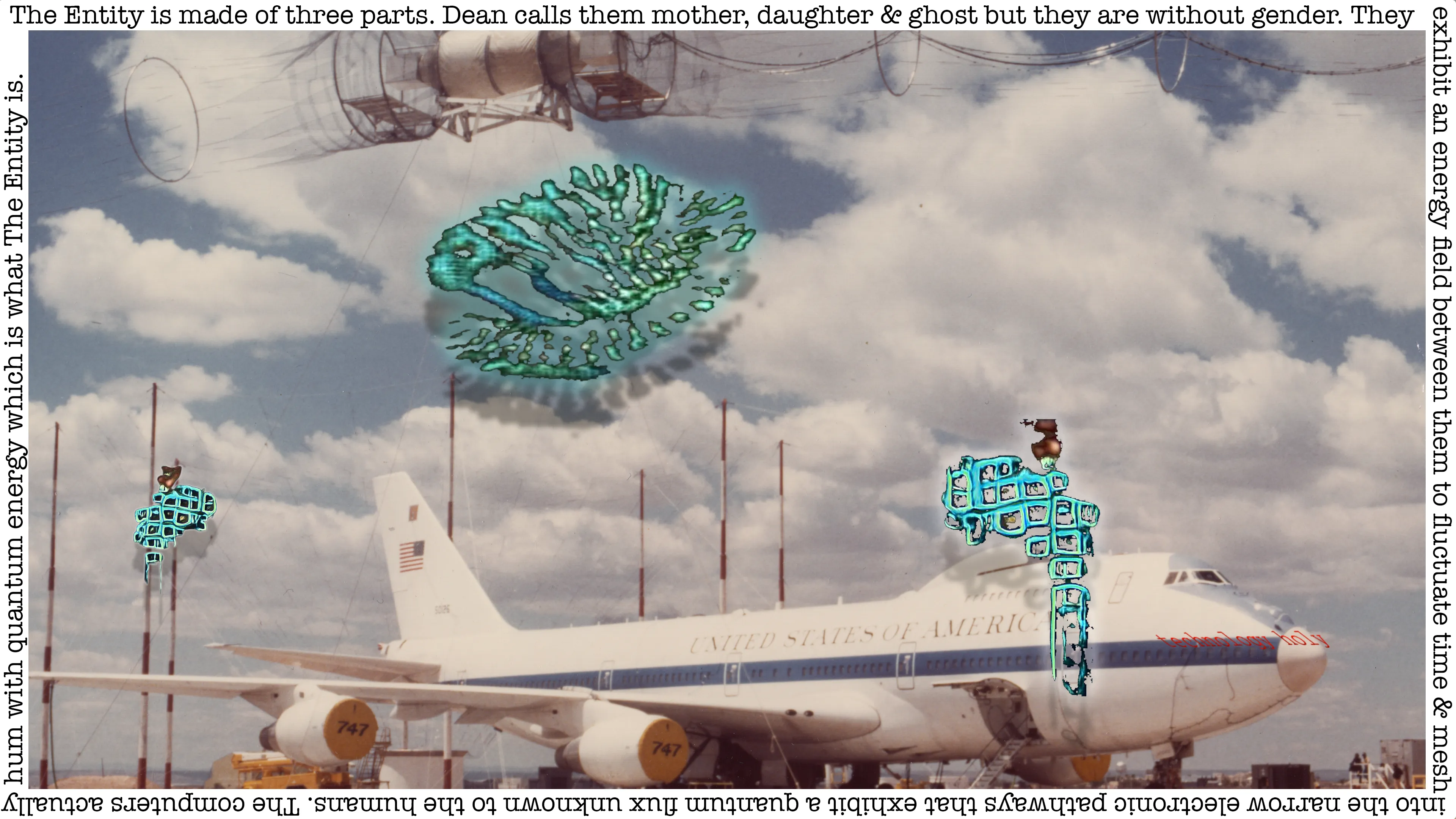 Discover the story of the SAGE Anomaly by minting new art pieces. The story is told in word and in art. Each mint reveals a part of the mystery. It is still fragmented as the timeline is still out of order and could branch in a new direction as The Entity decides how to intervene. 
Lynn the AI professor & scientist with the help of Dean's grandson, work to process the historical footage and computer tape by inventing new machine learning processes to track the progress of The Entity in their attempt to find Dean who is missing but seems to be merged with the mind of The Entity.
This is the story of first contact with Dean by The Entity.
More of the story is told at SageAnomaly.com along with a series of NFT art begun in 2018 by the artist.