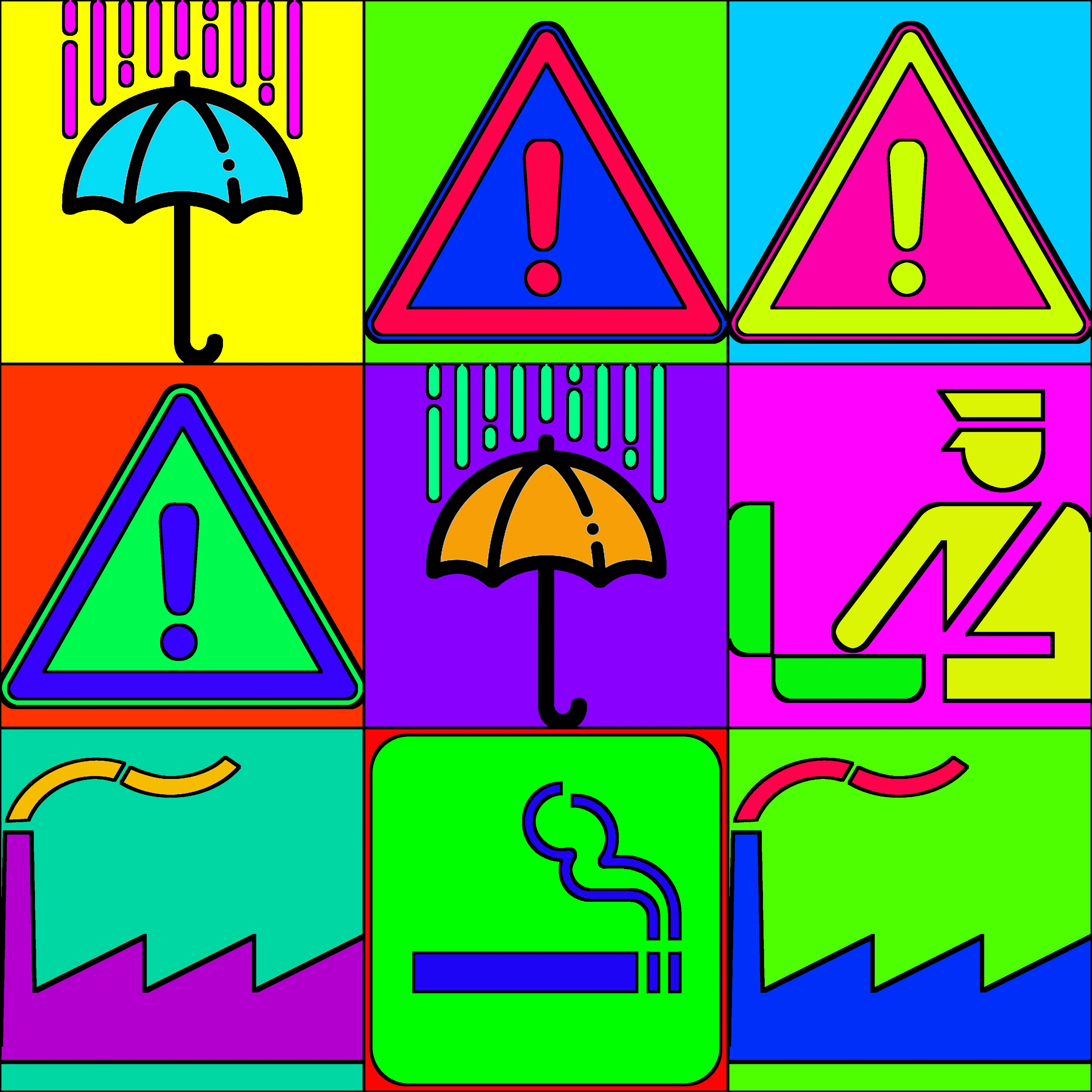 The signs are all there, if only we'll take the time to read and understand them. Do they warn us of danger? Or, simply alert us to something more innocent. Eighteen different signs in a multitude of colorways. Rare neon signs. Five Legendary editions. Can you read the signs?
