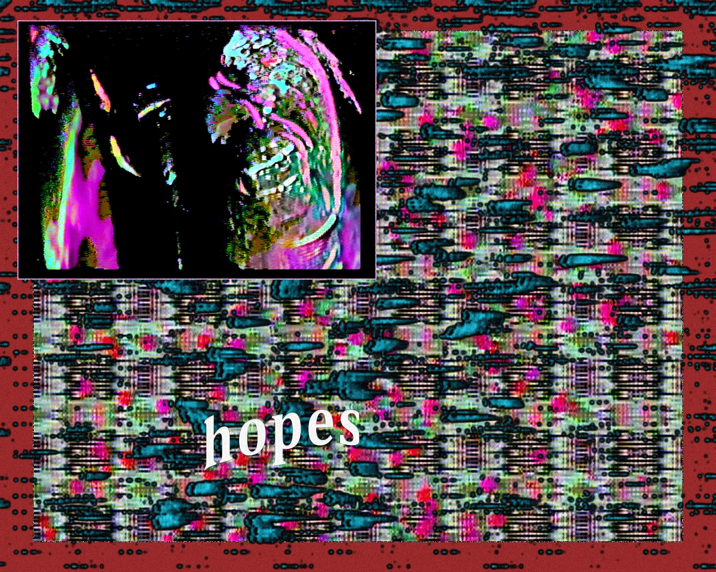 A sudden vision rushes through the mind: it might turn into a pleasant experience, grow into an annoying, recurring thought, shatter your mind into pieces, and stay there persistently. 

I want to record some of these visionary bits and record them. Analog videotapes have been used extensively to record paranormal activities. The way this technology is built gives a wide range of possibilities to document sightings of unearthly entities. 

SPECTRAL VISIONS is built from images created on analog video processing gear which allows exploring textures generated in the process of bending the video signal. I am using my own drawings and portraits as a bridge to meet the matter of spectral entities within me.