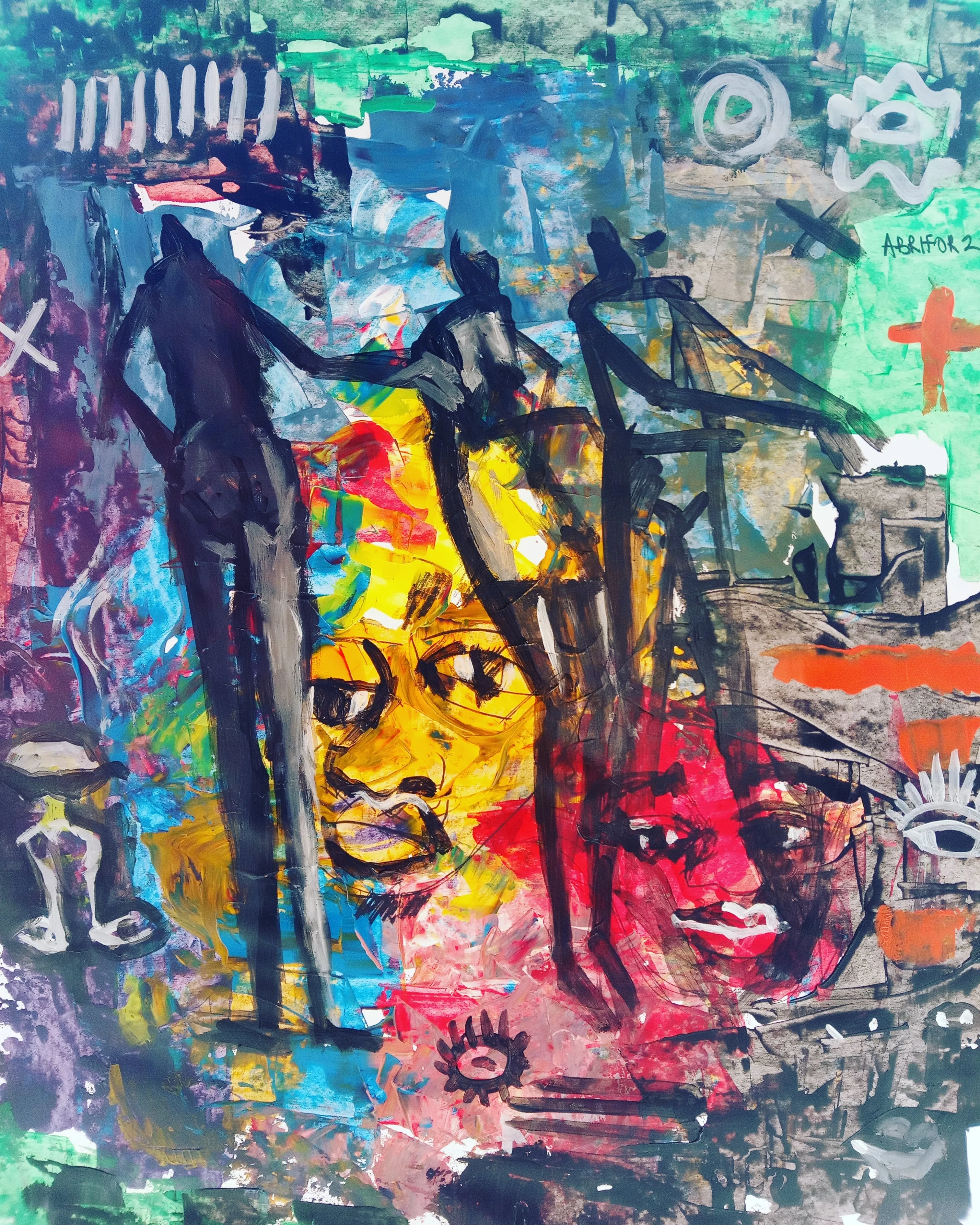 ABSTRACT PAINTING 
ACRYLIC ON PAPER
PAINTED 2020 
BASED ON A TRUE LIFE STORY 
NOT NEW 
