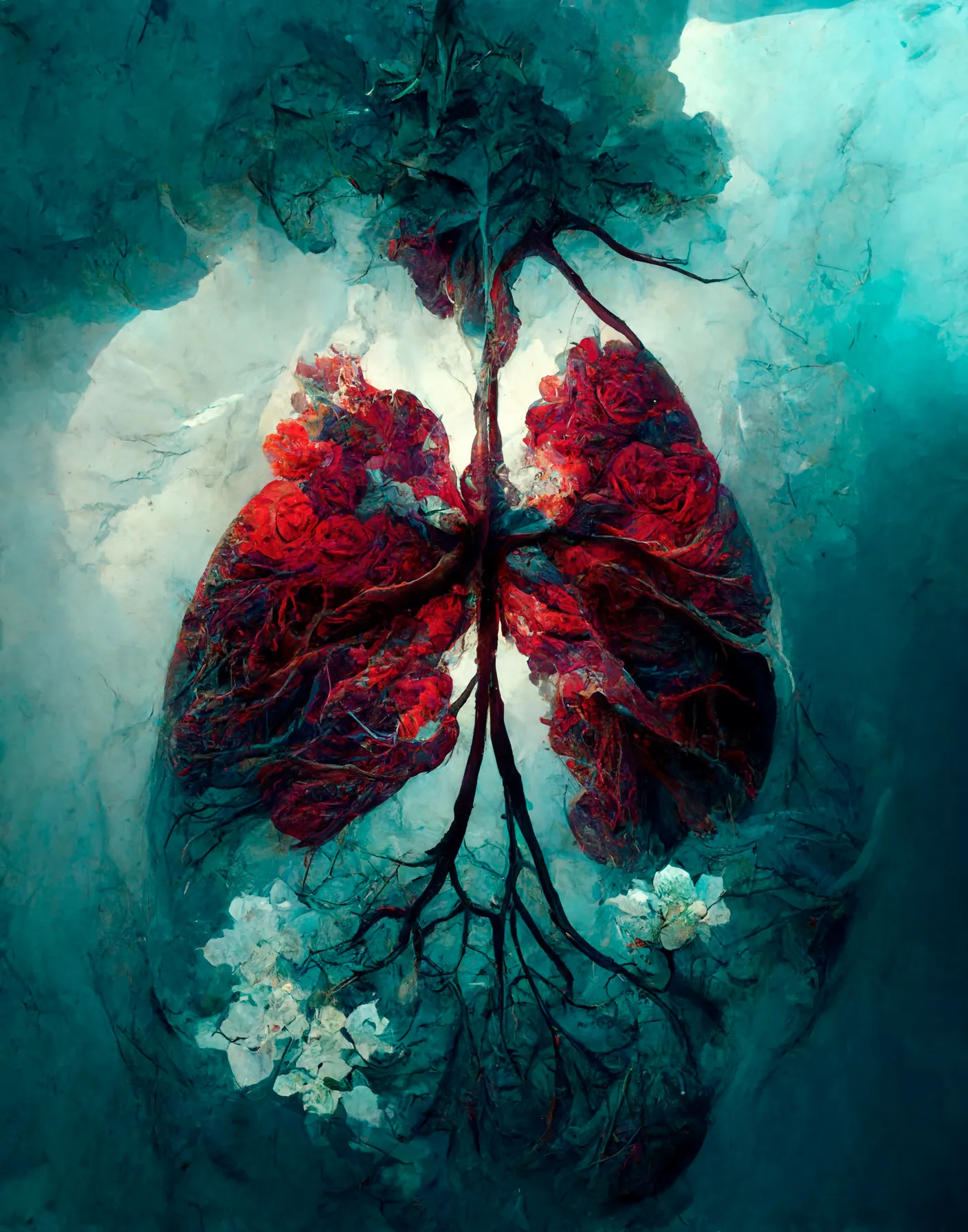 "Life begins and ends with a single breath."

The lungs are the main organs of respiration. This is where we receive individual life, so we can say that the lungs have a direct relationship with life, with the desire to live. Also with death since it is always lived in respiratory terms: "I breathe my last breath"  
They symbolize the vital breath, contact, freedom, exchange, communication, sadness and sorrows of the past.

Breathing is living as we understand it. It’s the proof of being alive. Since the day we’re born to the last departure what remains constant in our lives is this moving air. It’s the evidence of our existence. It’s our eternal companion throughout the journey on this wonderful planet.  
With each breath we inhale, we take in a chance, hope that keep us alive, while exhaling, we can throw out the negativity, grudge, pain and affliction. Taking in air and throwing it out is not only a process that’s what living is!