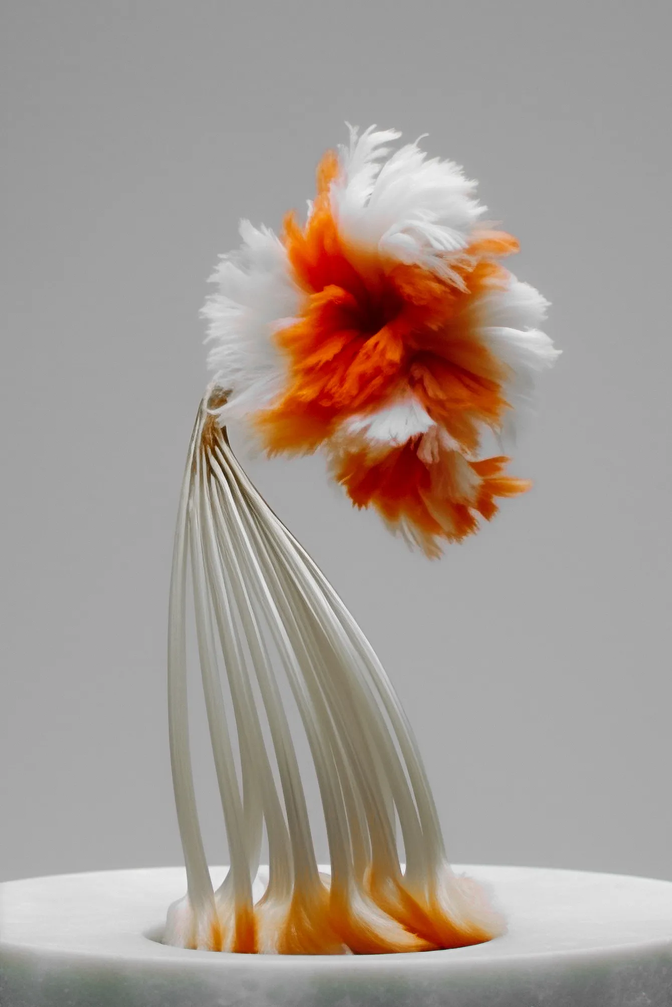 bot(A)n(I)ca is a collection of sculptural hybridized species, informed by the elegant art of ikebana, the intricate science of botany, and artificial intelligence.

The collection of speculative series centers around the prospect of nature's evolution, adaptation, and survival in the midst of technological advancements: what does their form and characteristics reveal about their [digital] environment?

My arts practice speculates on how nature, might morph, change, survive, and thrive over time, particularly as we enter the digital age - previous collections include 'bloom' , which uses video and post-processing to create surreal stretching botanicals, revealing a DNA-like helix structure as they morph into meta-species, and 'BOTANY: a photographic retrospective', a 184-piece collection that utilizes AI tools to survey camera technology and printing processes since the dawn of photography.

bot(A)n(I)ca will be limited to 50 unique tokens