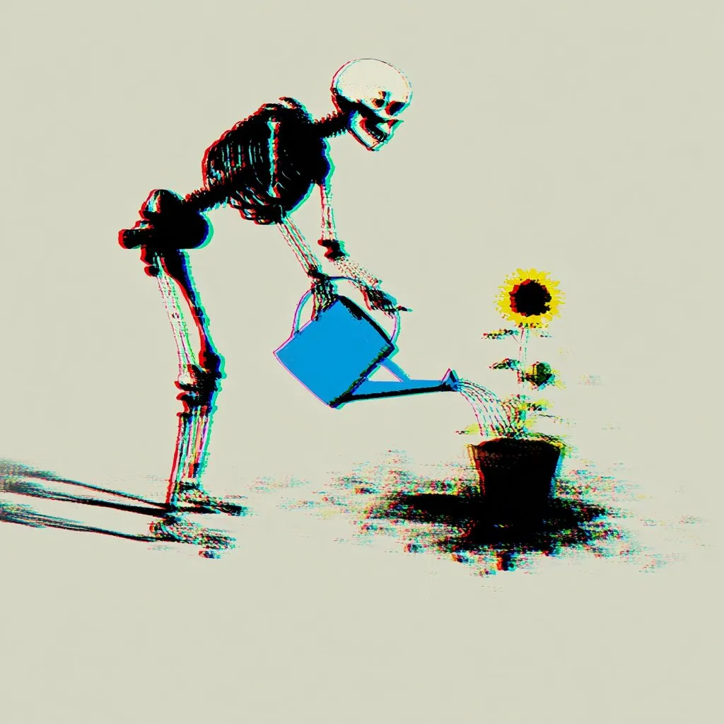 he  watered 
 the   flower 
       the way 
  people 
apologize to the dead 
    politely, 
pointlessly, 
and for himself.
