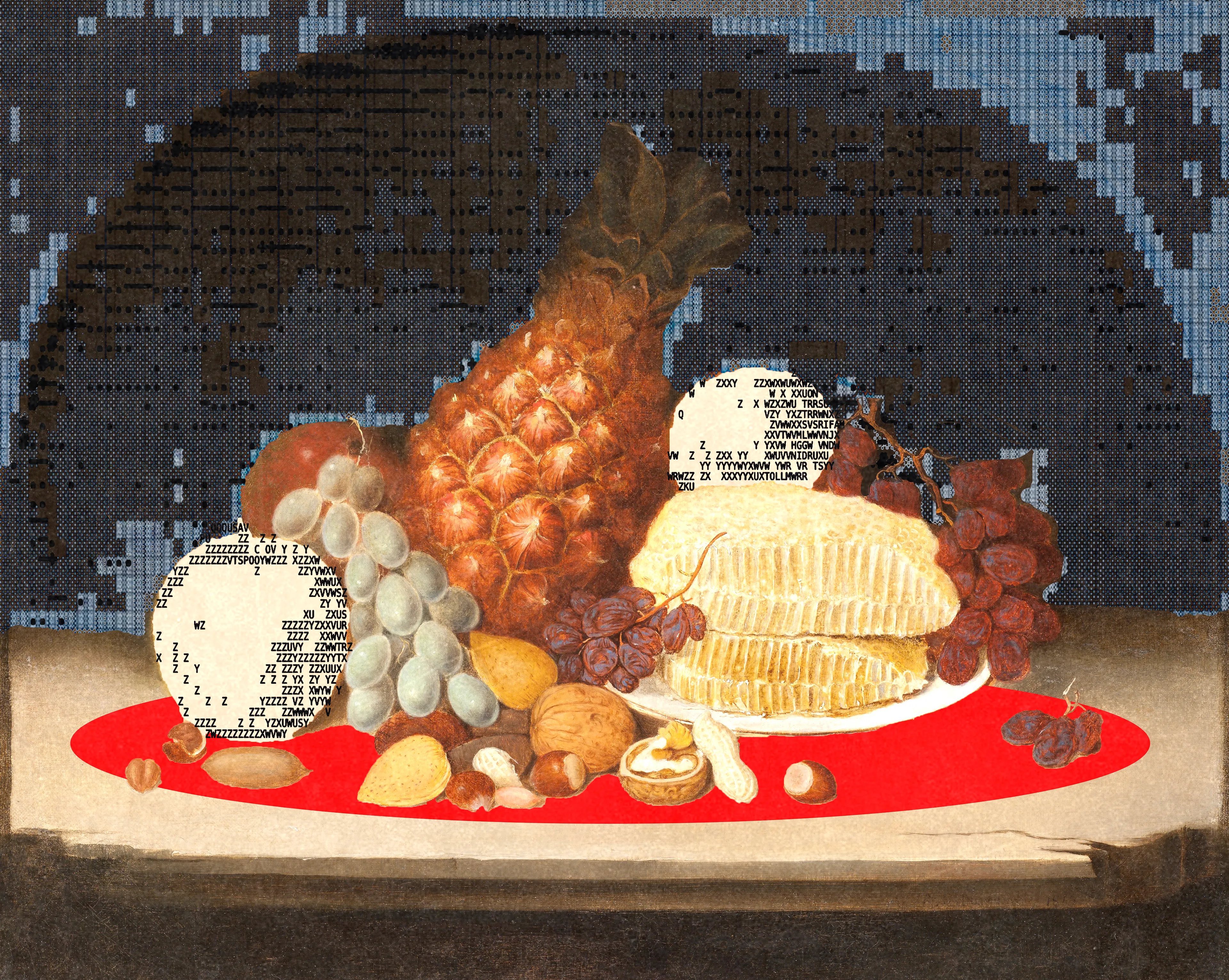 a painting by Robert S Duncanson, modified by ascii elements. 
4301x3430.  
2024.