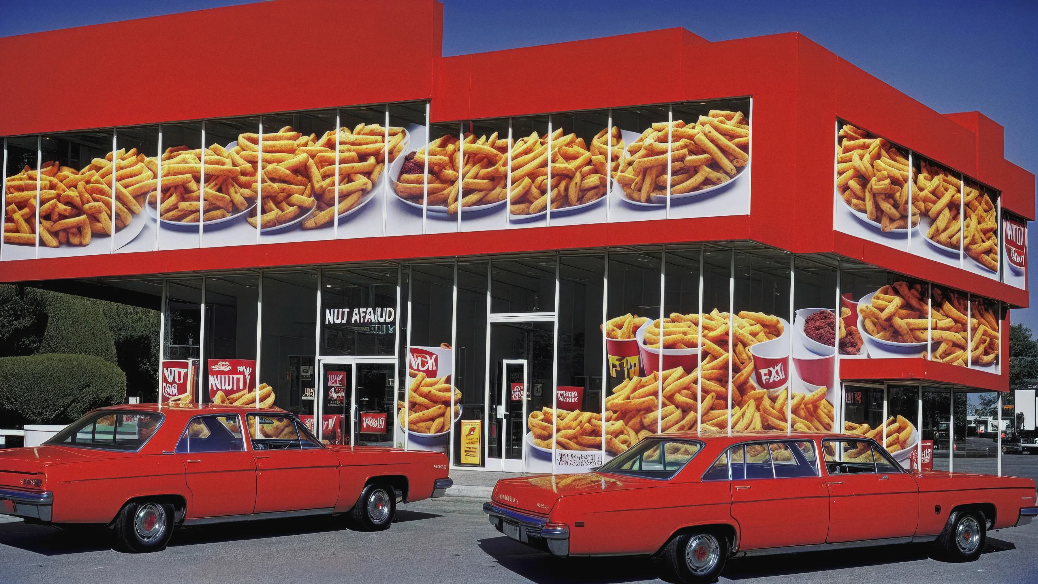 ‘Excessize’ collection of 12 unique works which served as a precursor to the award-winning series ‘Life in West America’, offers a critical depiction of American consumerism and the fast food culture.  
Created in 2022, Rainisto employs the visual style of vintage Americana photography and the capabilities of early custom finetuned diffusion models. Each piece captures the post-war United States atmosphere, examining mass production, overconsumption, excess and food uniformity. It draws parallels between the mass production of fast food and AI’s emphasis on efficiency and scalability, suggesting a trend towards cultural and creative homogenization.