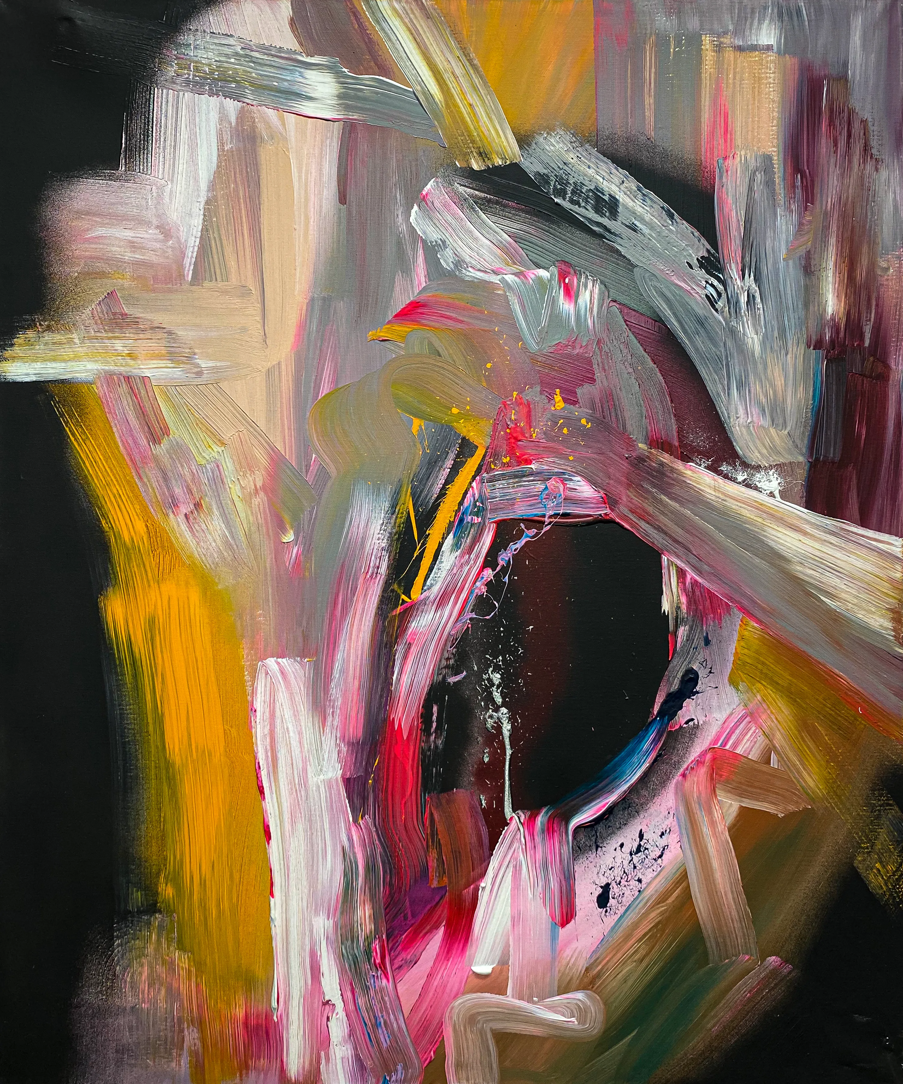 "Into The Earth"
2022
1/1

Original painting 120x100x6cms.
Mixed media on deep edged canvas.

My first foray into exercising restraint within my movements and compositions. Exploring negative space and linear gestures.

Accredited by JG Contemporary, London.

23777 x