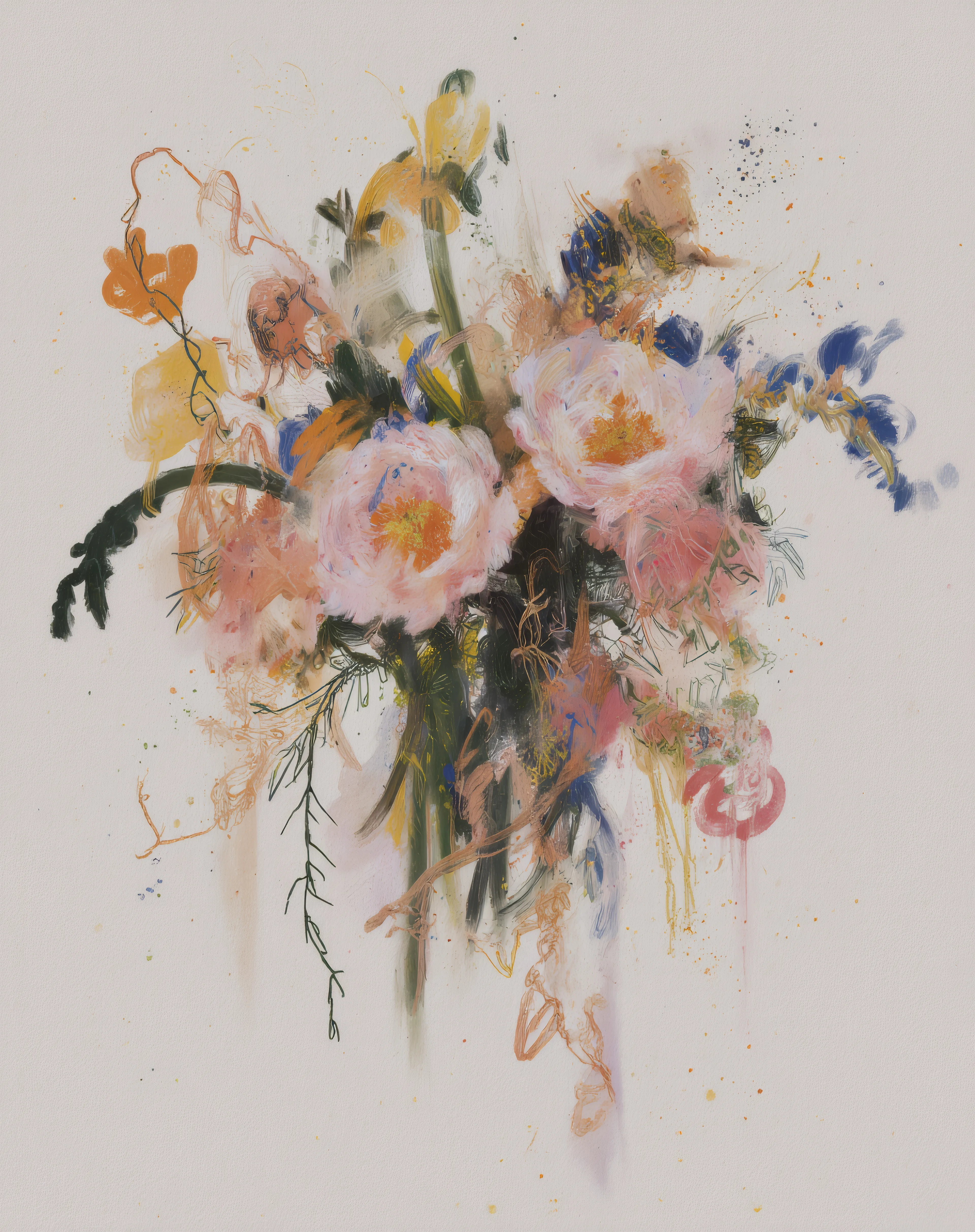 Abstract painting of flowers