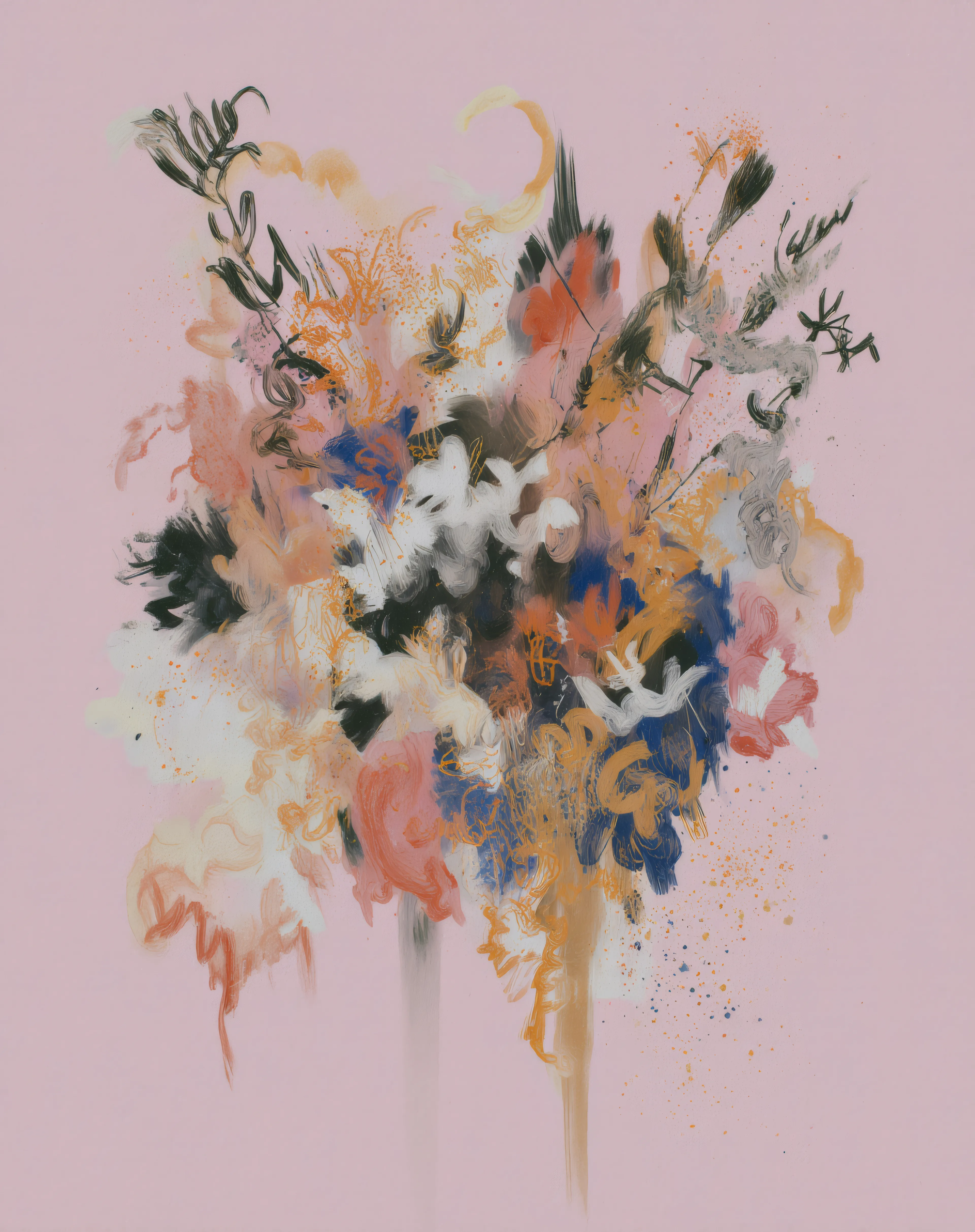 Abstract painting of flowers