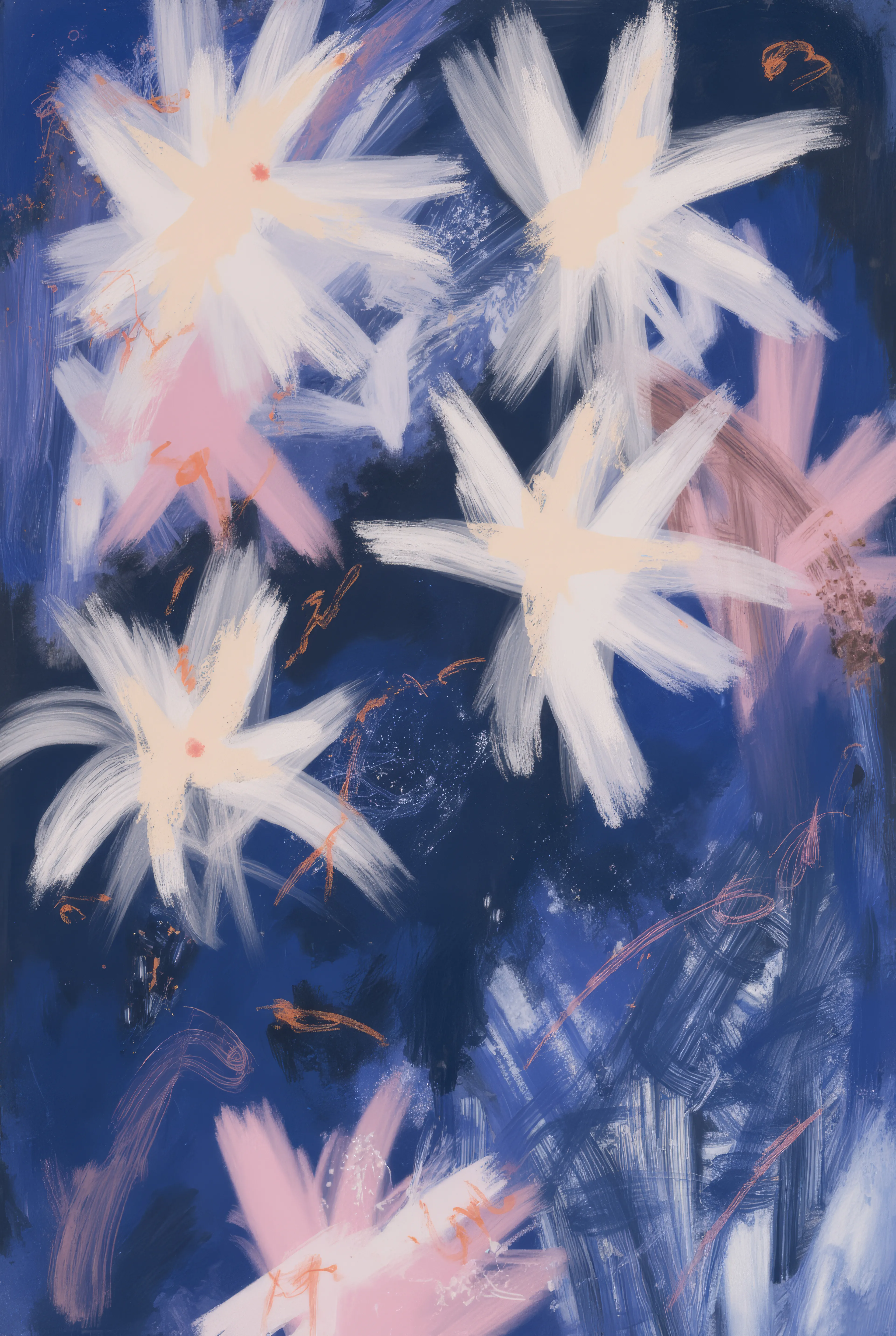 Abstract painting of flowers