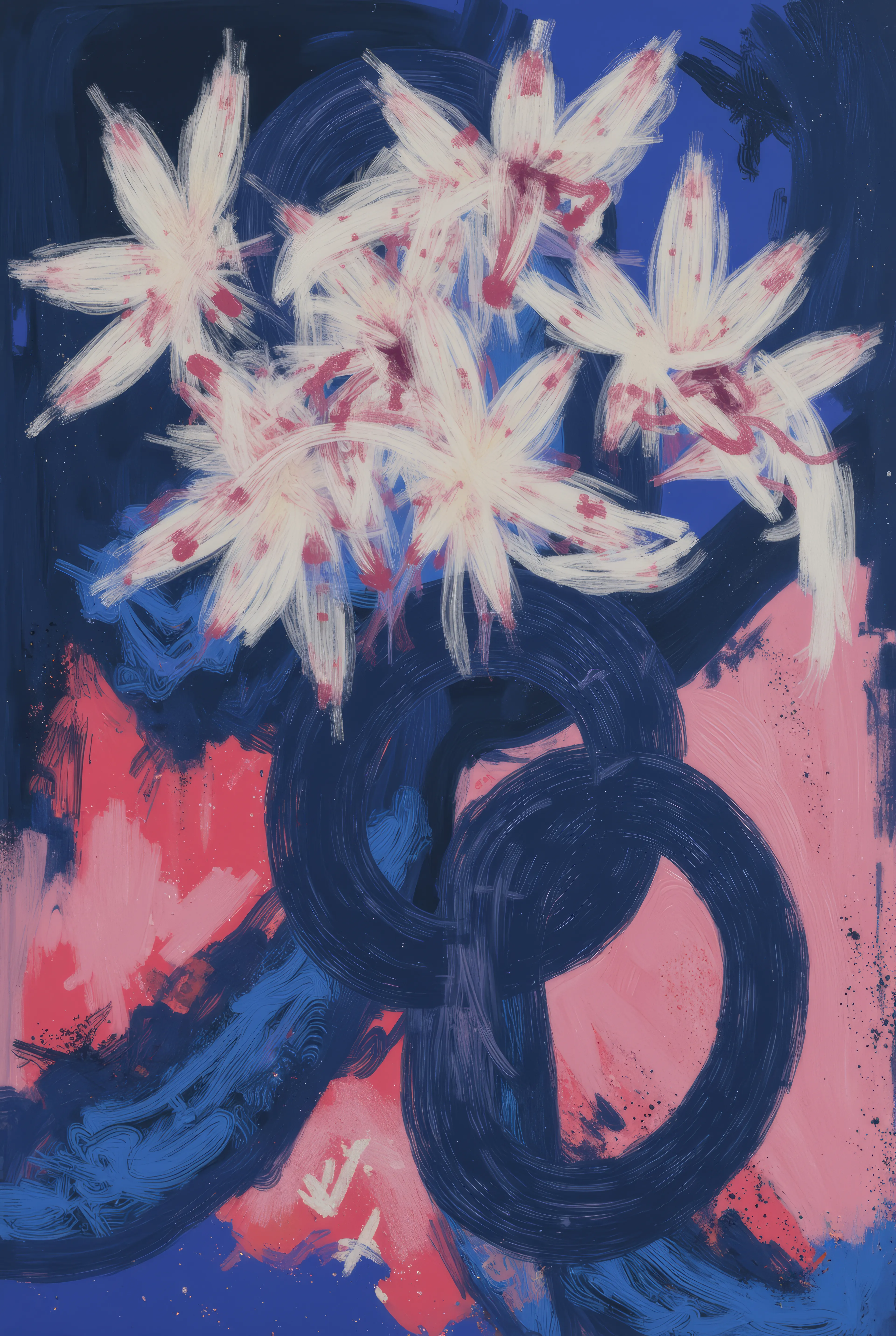 Abstract painting of flowers