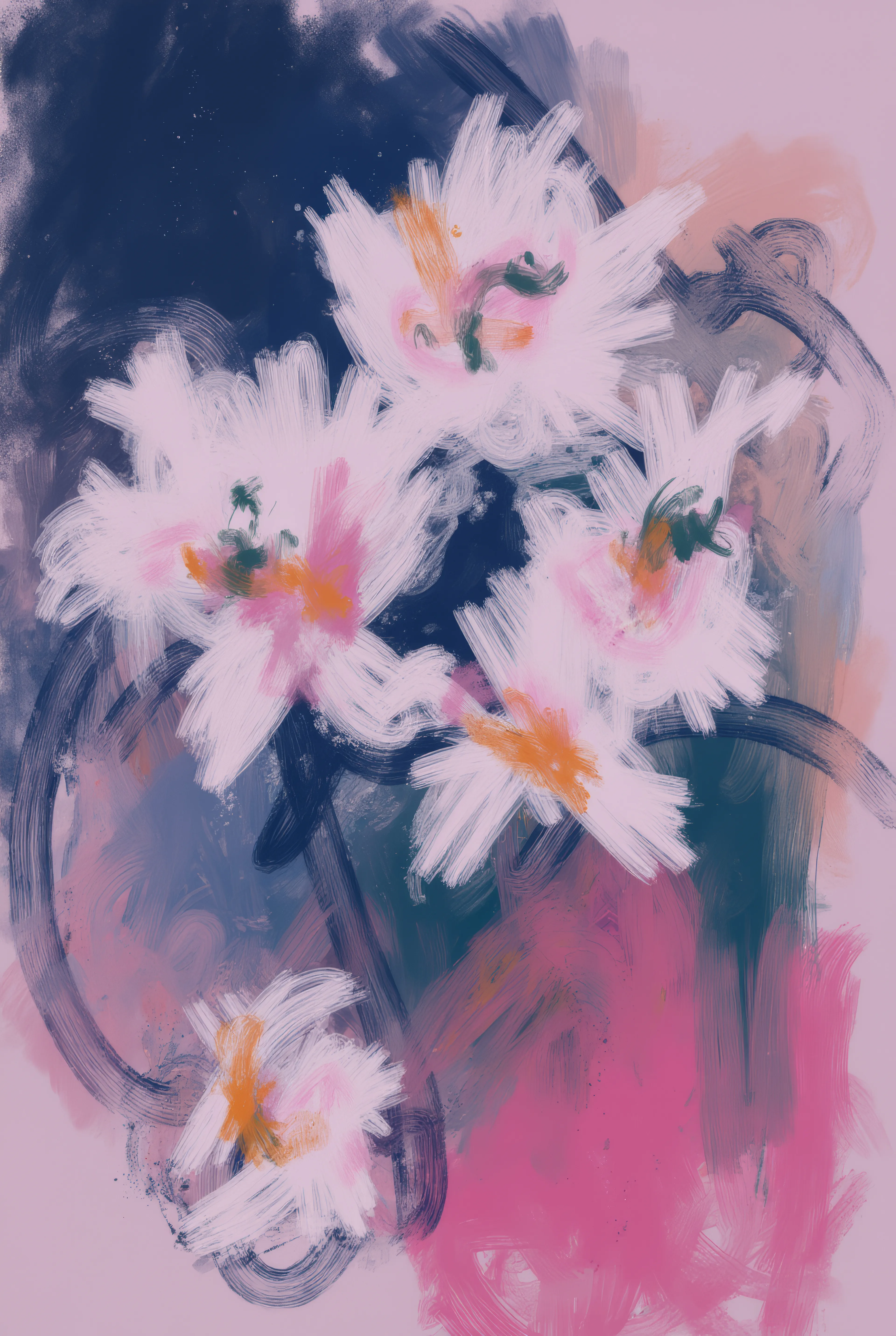 Abstract painting of flowers