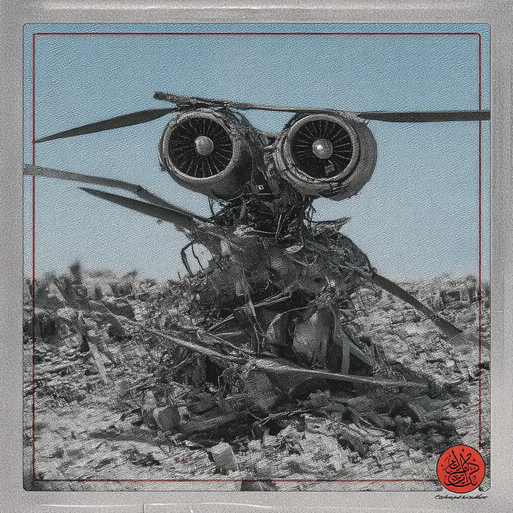 PARENTAL ADVISORY: WORLD WAR VI is an AI-assisted art series exploring the collision of conflict, nostalgia and design. The collection features 200 unique digital works presented as album covers recovered from a parallel timeline. Each cover is an artifact of visual culture from a world that feels familiar yet exists just beyond our own.

Drawing inspiration from the late 1990s and early 2000s hip-hop album era, each piece reimagines the aesthetics of power and identity through the lens of modern warfare in the Middle East. The result is an alternate cultural archaeology, where war becomes pop, memory becomes design and destruction transforms into beauty.

The images feel recognizable yet impossible, as if exported from another dimension. Hebrew, Arabic and English letters appear as fragmented signals, not legible words, but echoes of a forgotten code that might still hold meaning somewhere beyond this timeline.

Through maximalist composition, cinematic light and a heavy emotional charge, WORLD WAR VI captures the tension between the sacred and the violent - the beautiful and the broken. It reflects how culture absorbs chaos and turns it into myth.

The collection centers on scenes during World War VI in the Holy Land, reimagined through the lens of another reality, suspended between conflict and renewal.