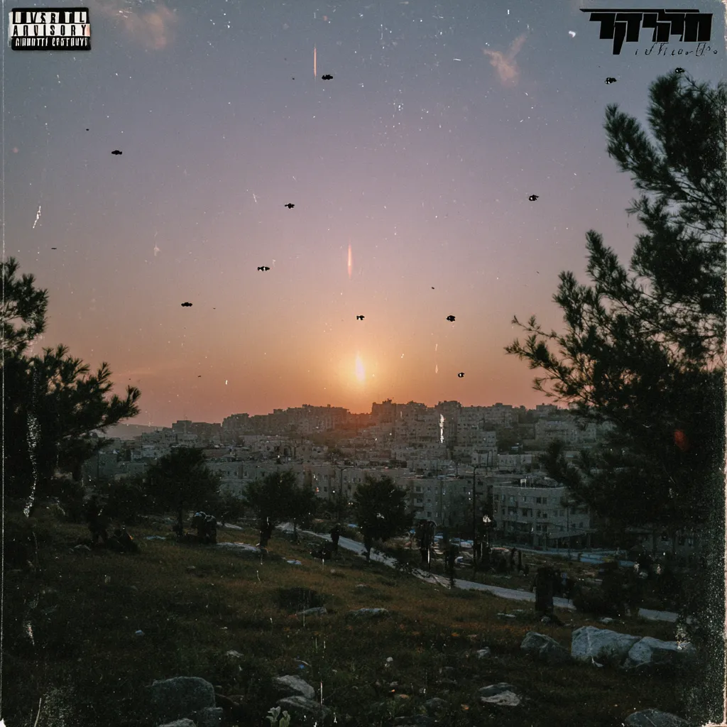 PARENTAL ADVISORY: WORLD WAR VI is an AI-assisted art series exploring the collision of conflict, nostalgia and design. The collection features 200 unique digital works presented as album covers recovered from a parallel timeline. Each cover is an artifact of visual culture from a world that feels familiar yet exists just beyond our own.

Drawing inspiration from the late 1990s and early 2000s hip-hop album era, each piece reimagines the aesthetics of power and identity through the lens of modern warfare in the Middle East. The result is an alternate cultural archaeology, where war becomes pop, memory becomes design and destruction transforms into beauty.

The images feel recognizable yet impossible, as if exported from another dimension. Hebrew, Arabic and English letters appear as fragmented signals, not legible words, but echoes of a forgotten code that might still hold meaning somewhere beyond this timeline.

Through maximalist composition, cinematic light and a heavy emotional charge, WORLD WAR VI captures the tension between the sacred and the violent - the beautiful and the broken. It reflects how culture absorbs chaos and turns it into myth.

The collection centers on scenes during World War VI in the Holy Land, reimagined through the lens of another reality, suspended between conflict and renewal.