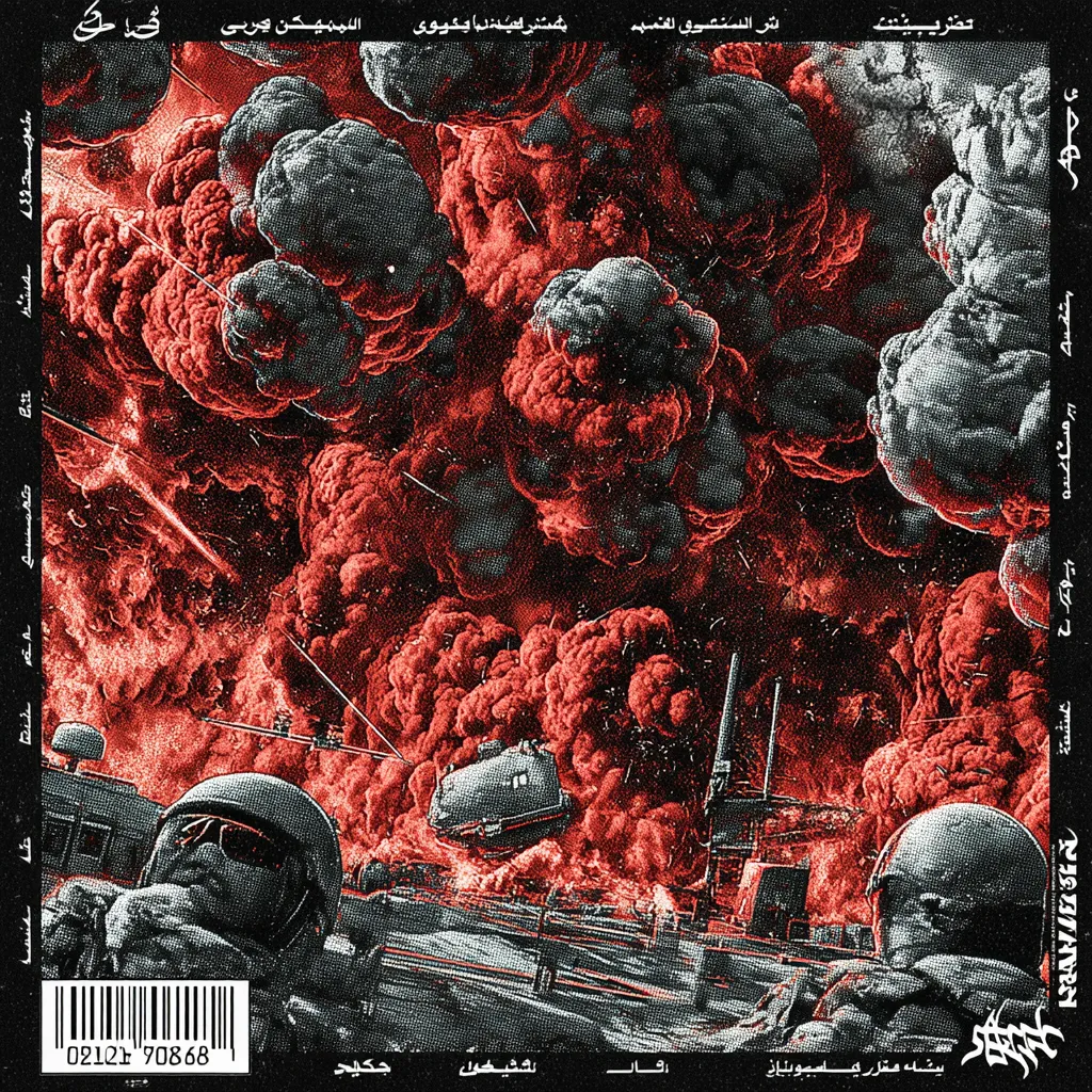 PARENTAL ADVISORY: WORLD WAR VI is an AI-assisted art series exploring the collision of conflict, nostalgia and design. The collection features 200 unique digital works presented as album covers recovered from a parallel timeline. Each cover is an artifact of visual culture from a world that feels familiar yet exists just beyond our own.

Drawing inspiration from the late 1990s and early 2000s hip-hop album era, each piece reimagines the aesthetics of power and identity through the lens of modern warfare in the Middle East. The result is an alternate cultural archaeology, where war becomes pop, memory becomes design and destruction transforms into beauty.

The images feel recognizable yet impossible, as if exported from another dimension. Hebrew, Arabic and English letters appear as fragmented signals, not legible words, but echoes of a forgotten code that might still hold meaning somewhere beyond this timeline.

Through maximalist composition, cinematic light and a heavy emotional charge, WORLD WAR VI captures the tension between the sacred and the violent - the beautiful and the broken. It reflects how culture absorbs chaos and turns it into myth.

The collection centers on scenes during World War VI in the Holy Land, reimagined through the lens of another reality, suspended between conflict and renewal.