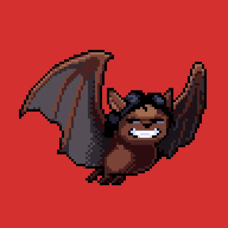 Bloodsucking blockchain CryptoBatz, out scanning the metaverse skies for a taste of some non-fungible blood. Spawned by the Prince of Darkness and his scientists, Sutter Systems.