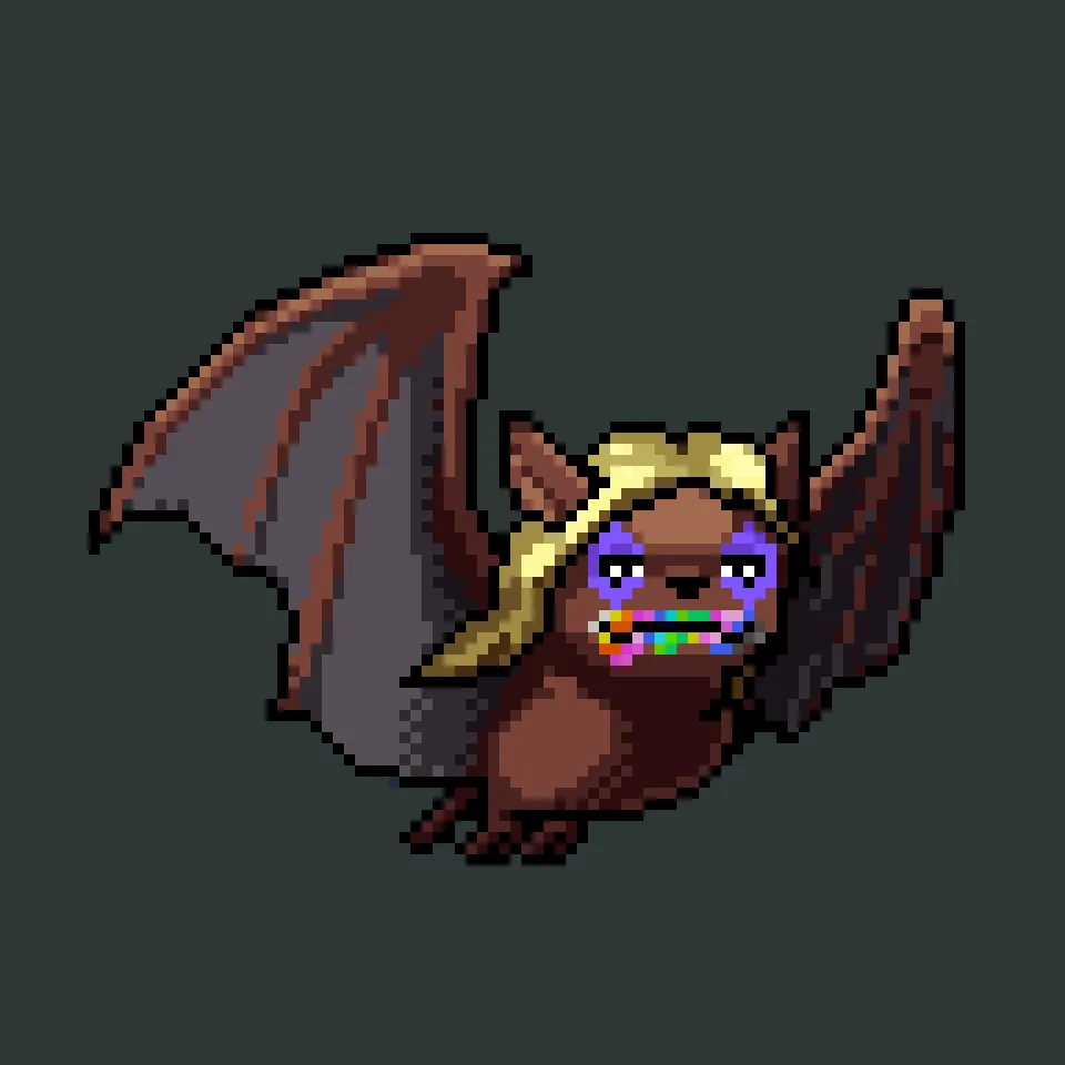 Bloodsucking blockchain CryptoBatz, out scanning the metaverse skies for a taste of some non-fungible blood. Spawned by the Prince of Darkness and his scientists, Sutter Systems.