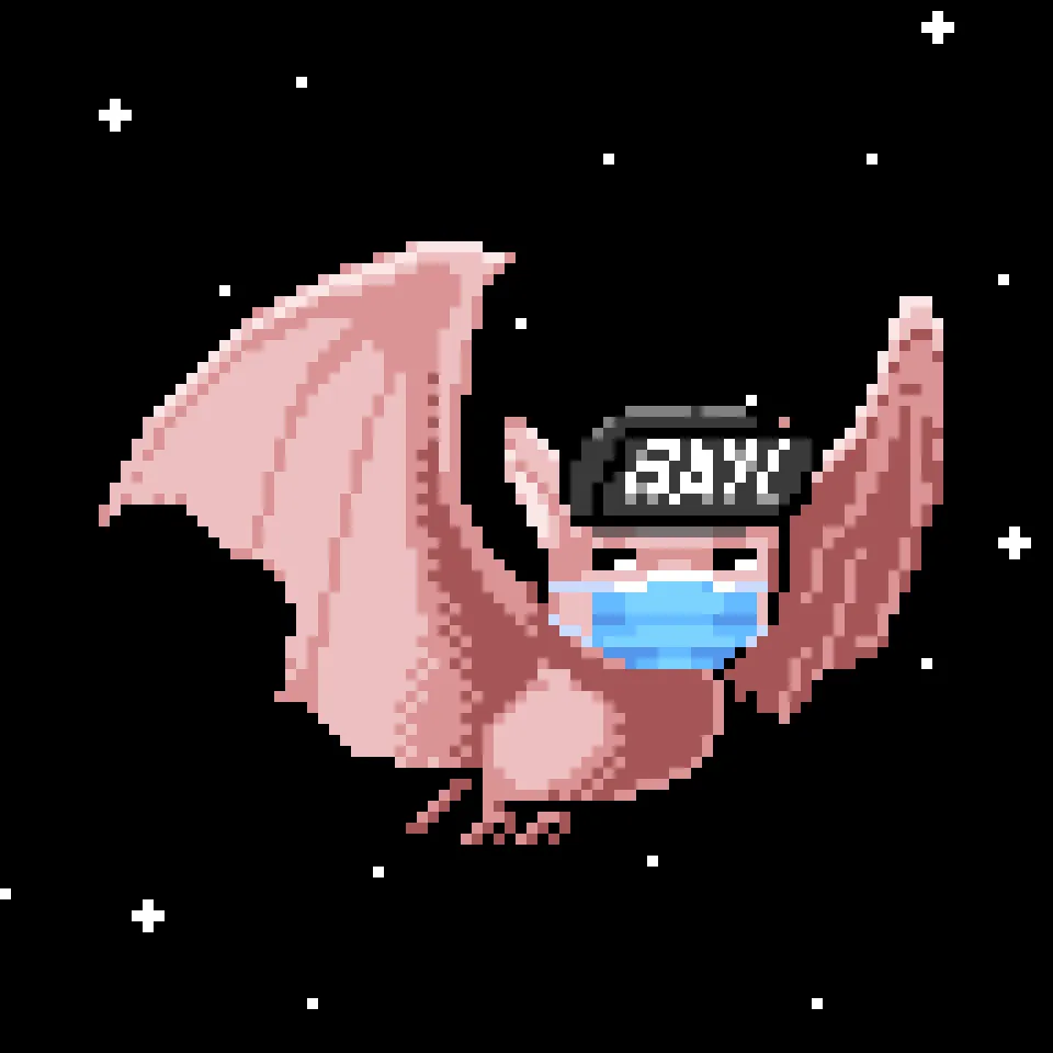 Bloodsucking blockchain CryptoBatz, out scanning the metaverse skies for a taste of some non-fungible blood. Spawned by the Prince of Darkness and his scientists, Sutter Systems.